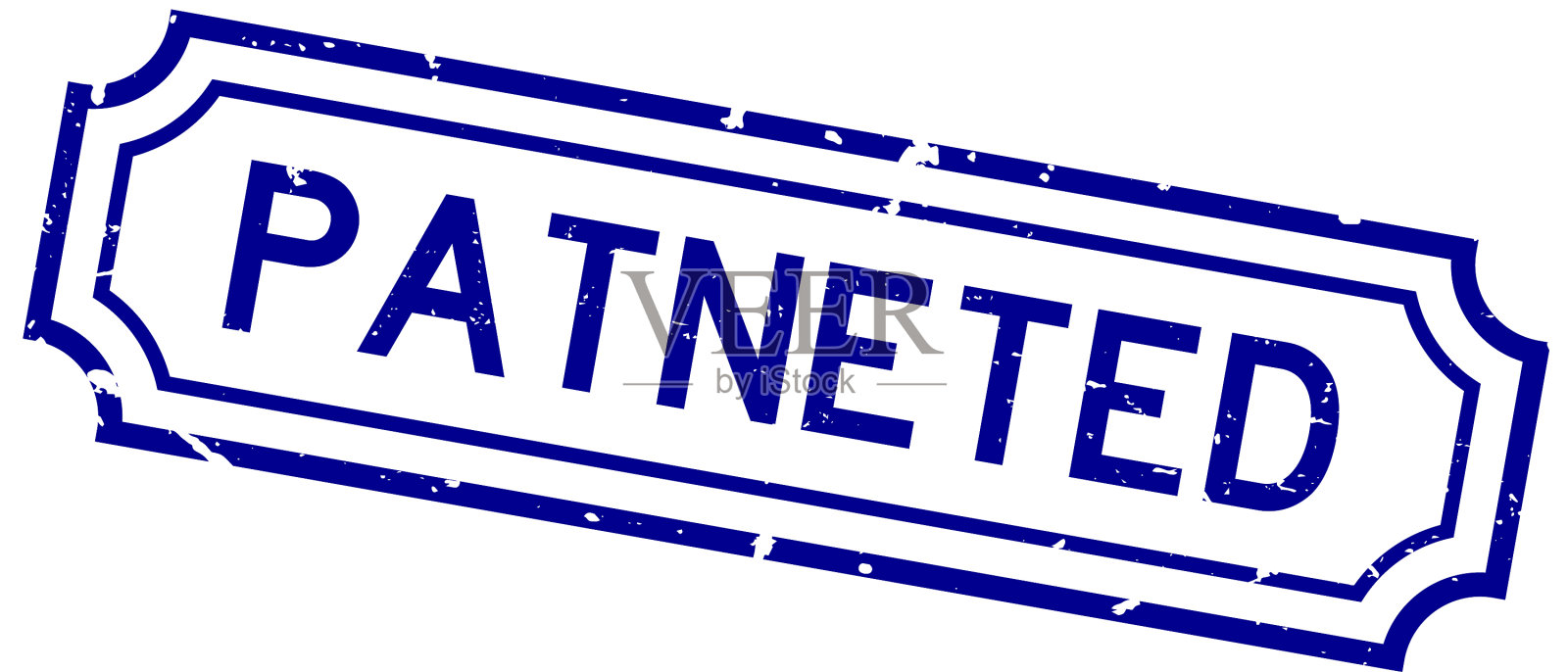 垃圾蓝专利字橡胶商业印章插画图片素材