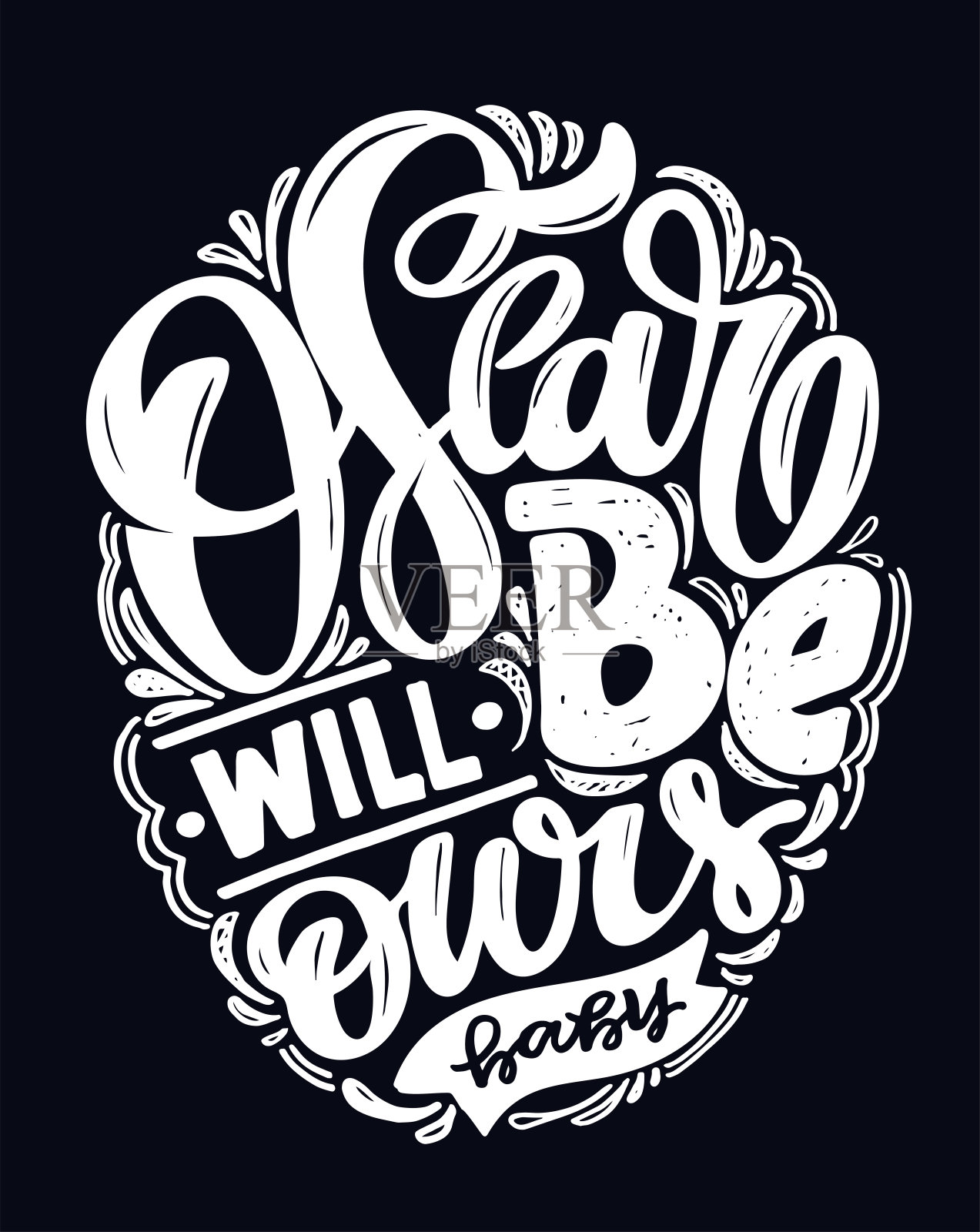 关于生活的激励文字引用海报。t恤、横幅、海报的字体灵感艺术。插画图片素材