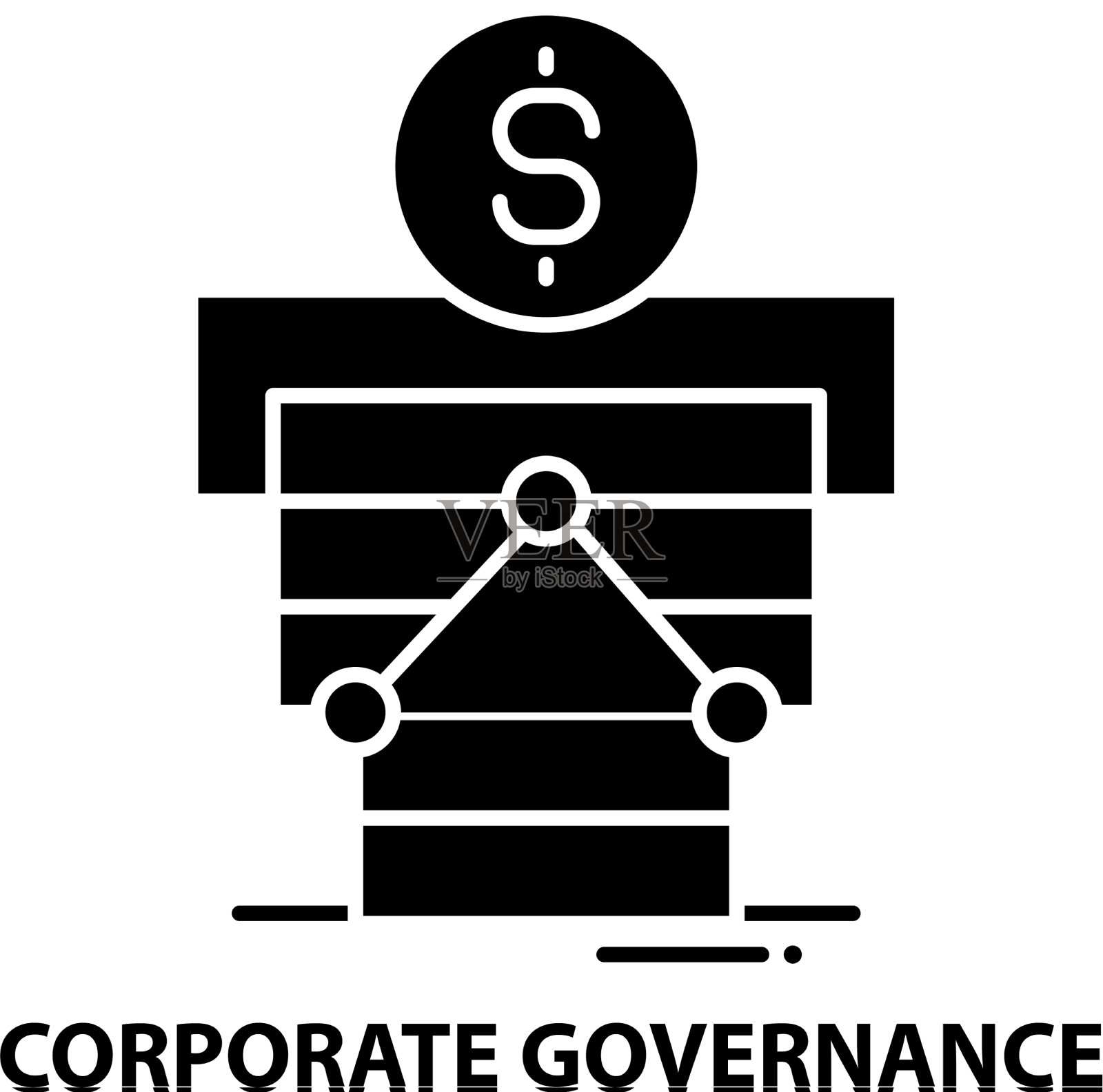 公司治理图标用黑色标识插画图片素材