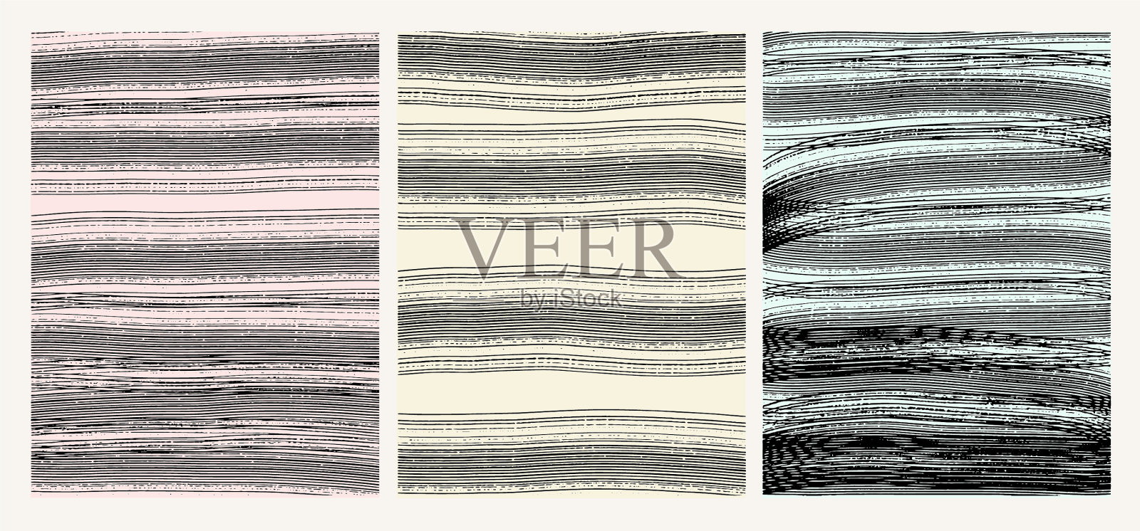 一套抽象的极简主义黑色画插画图片素材