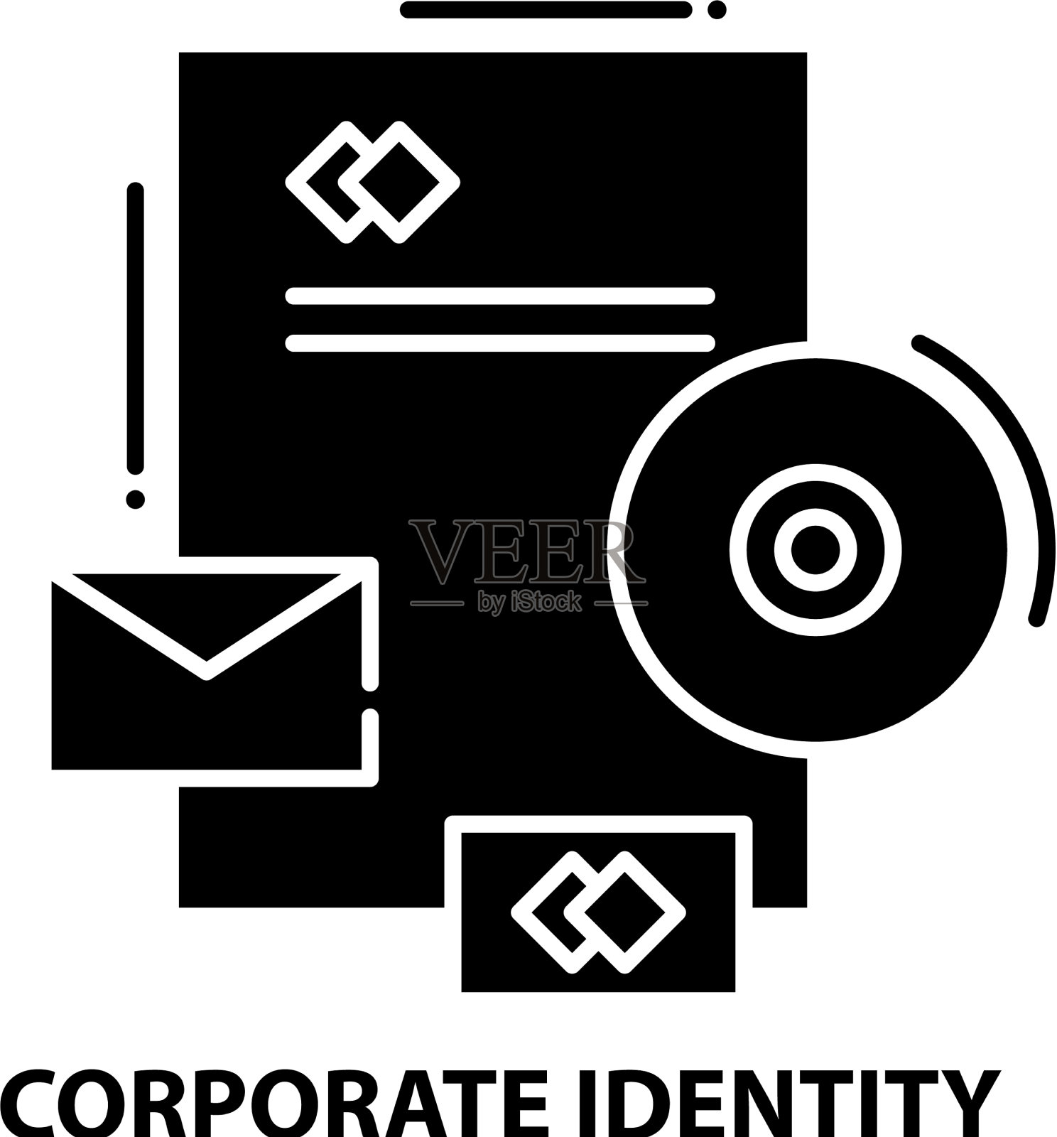 企业标识用黑色标志设计模板素材