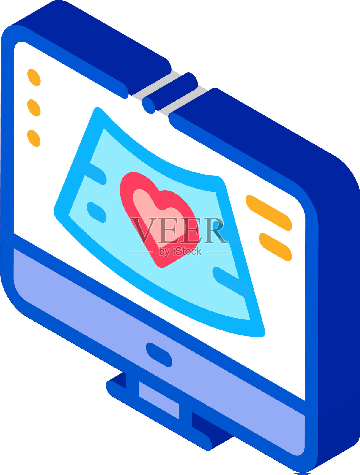 高血压研究电脑屏幕等距设计元素图片