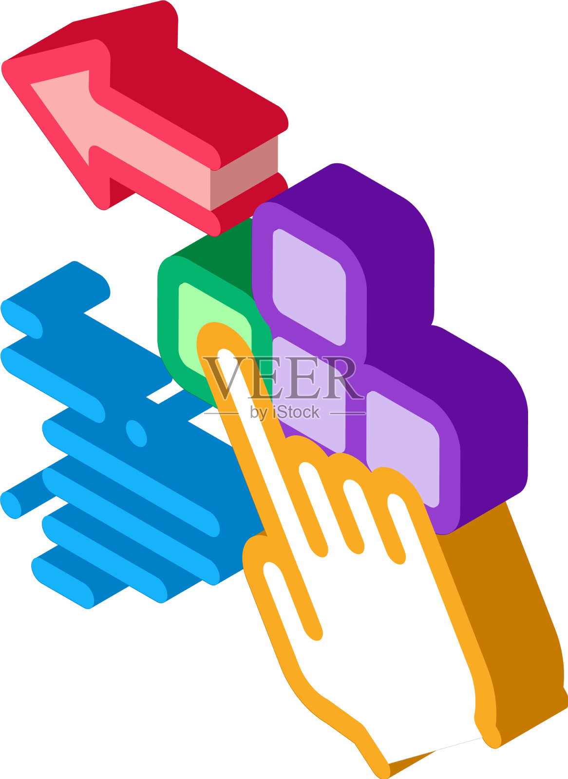 按游戏手柄等距图标按钮图标素材