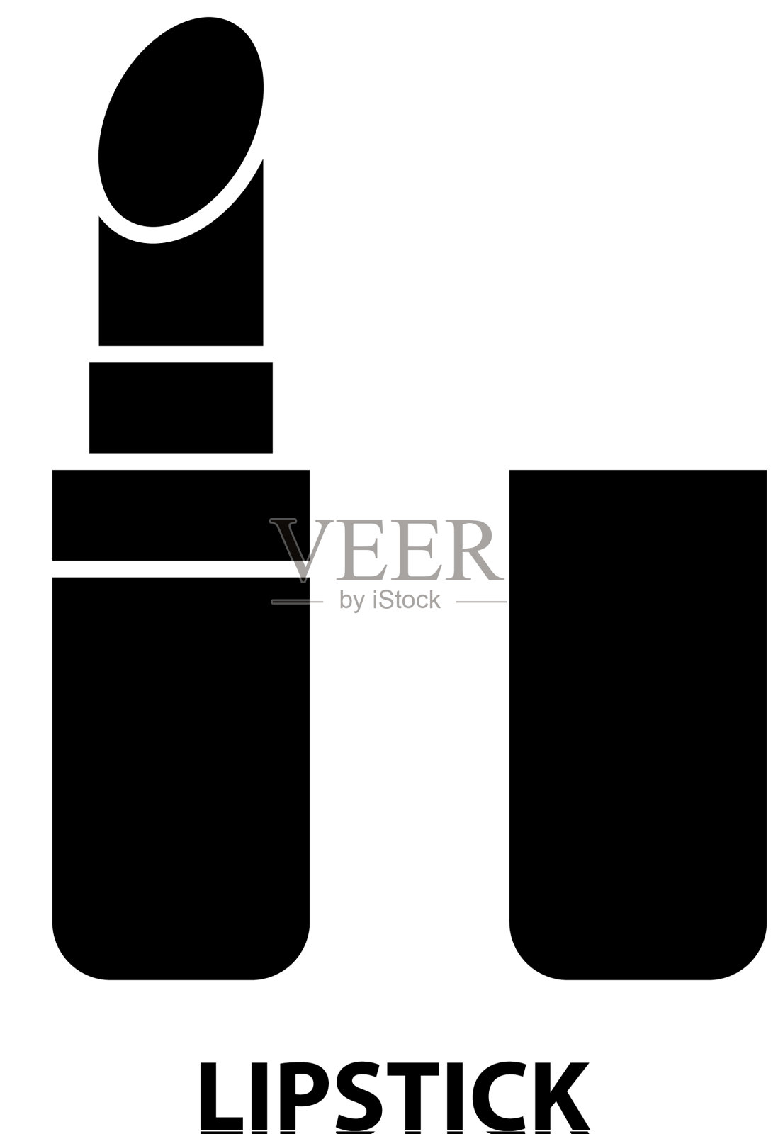 口红标志图标黑色标志用插画图片素材