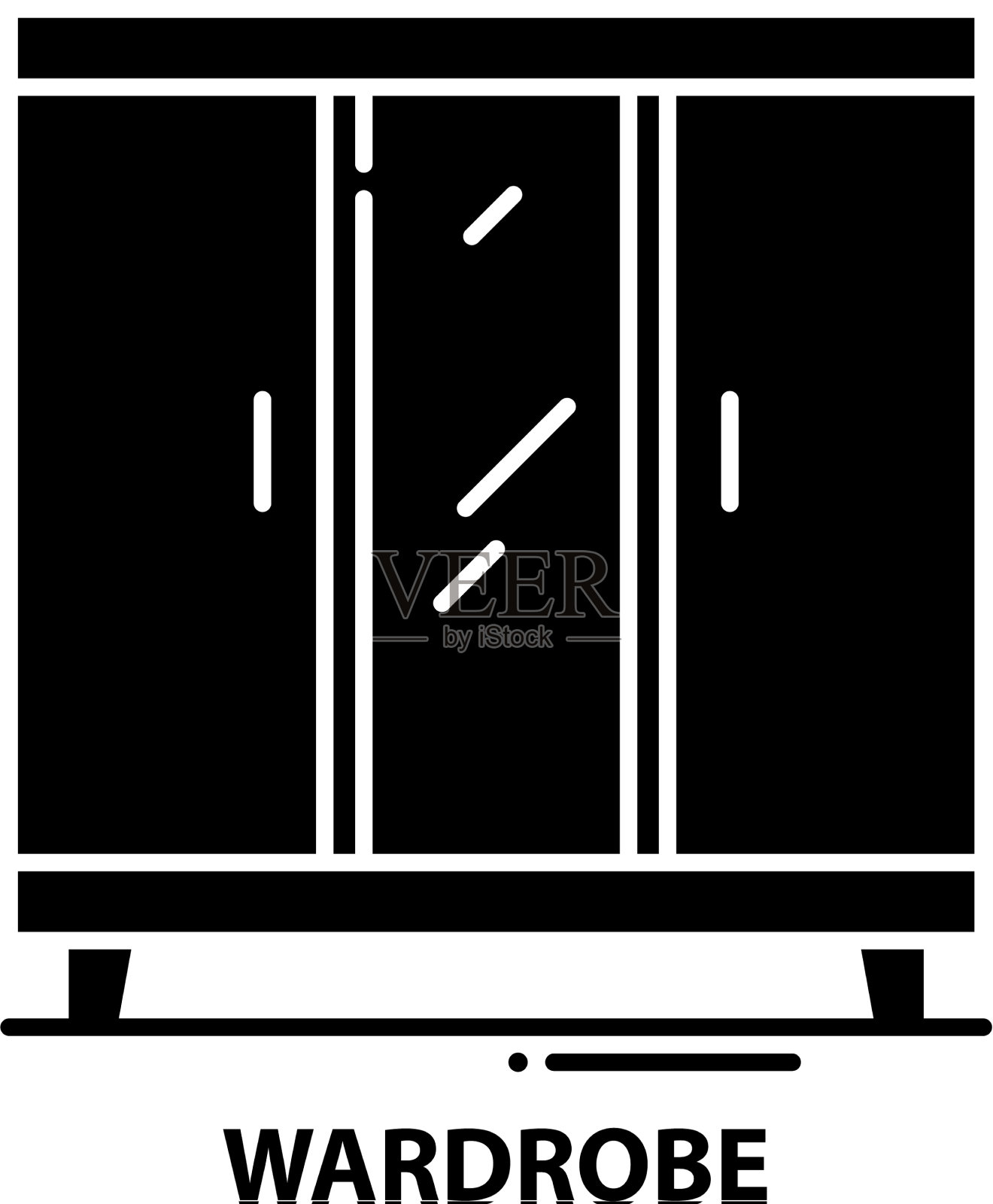 衣橱标志图标黑色与标志插画图片素材