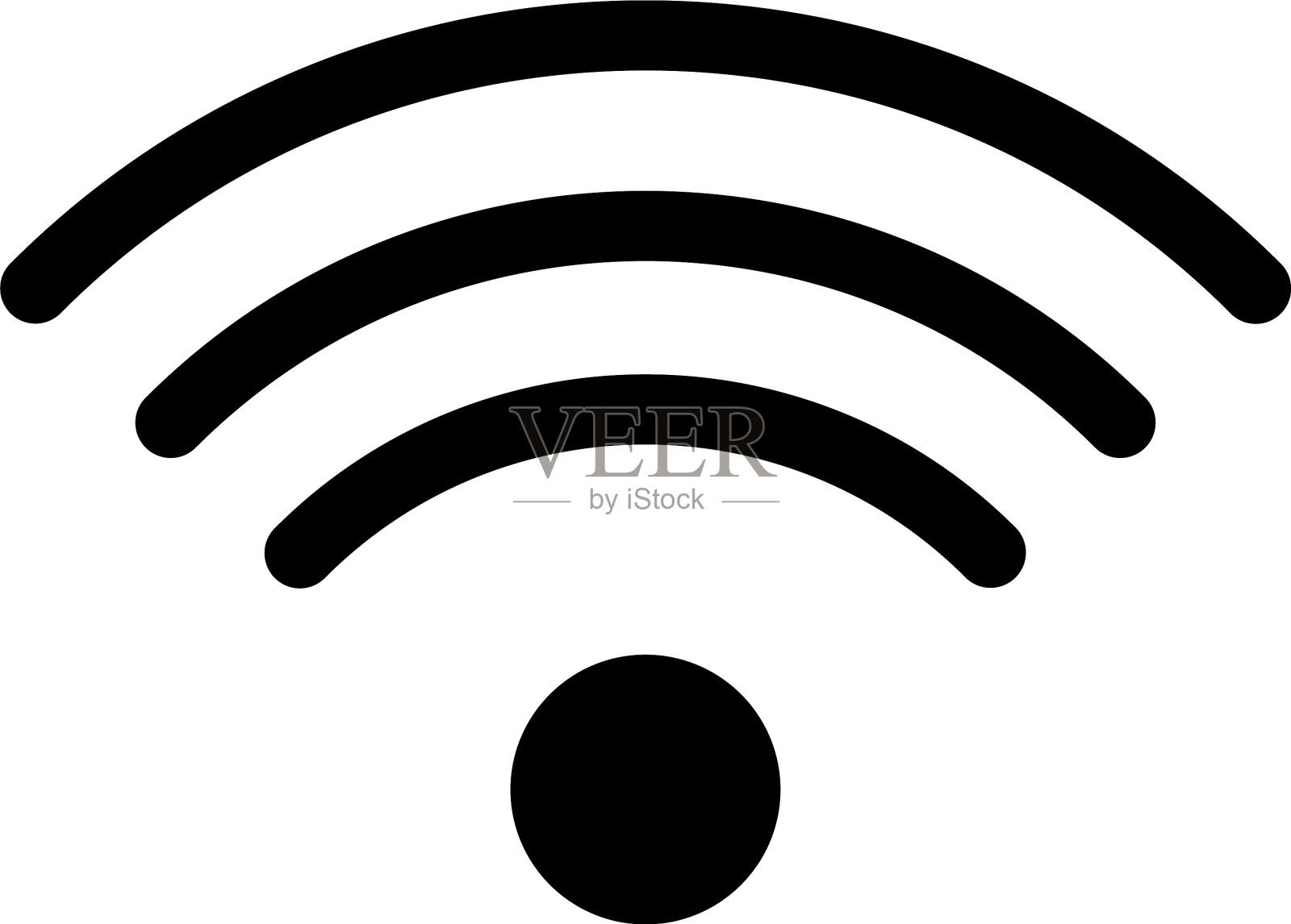 Wi-fi源平面图标符号插画图片素材