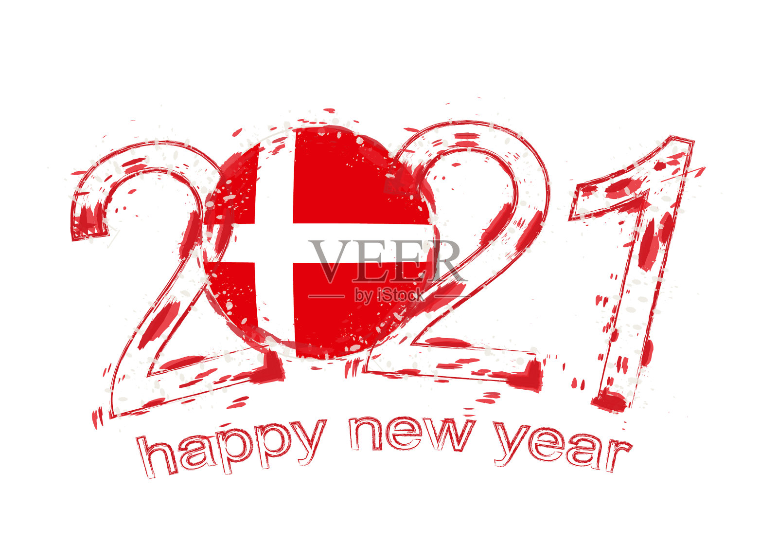 祝丹麦新年快乐插画图片素材