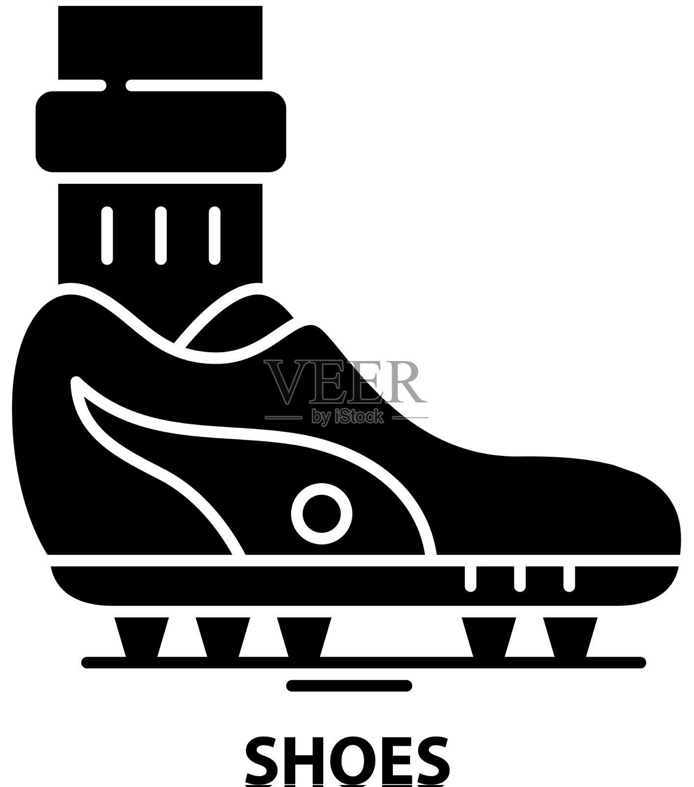 鞋子图标黑色标志与可编辑设计元素图片