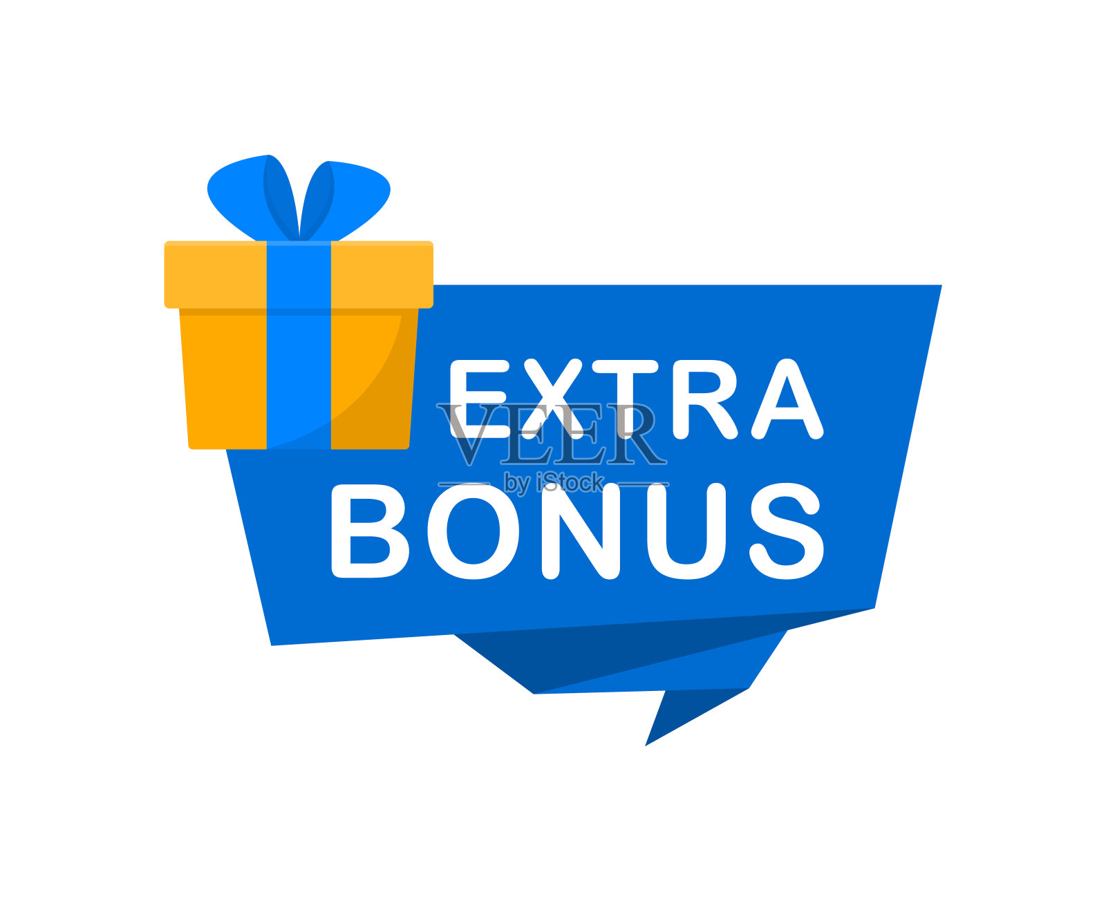 额外的奖励标签横幅。现代旗帜与惊喜礼物。网页模板推广。额外的图标。矢量插图。插画图片素材