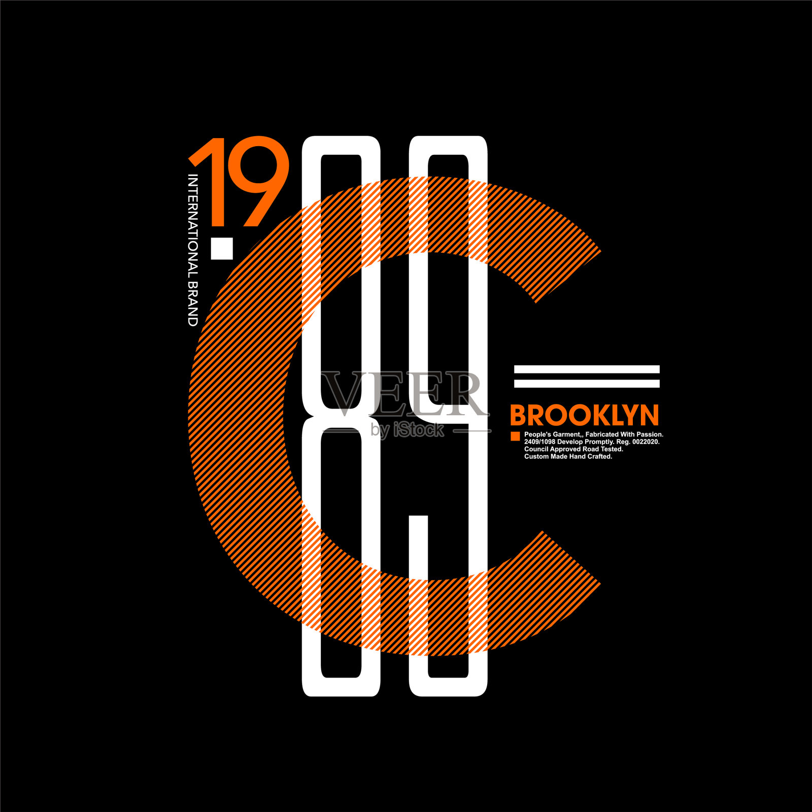 布鲁克林1989年简单的复古时尚插画图片素材