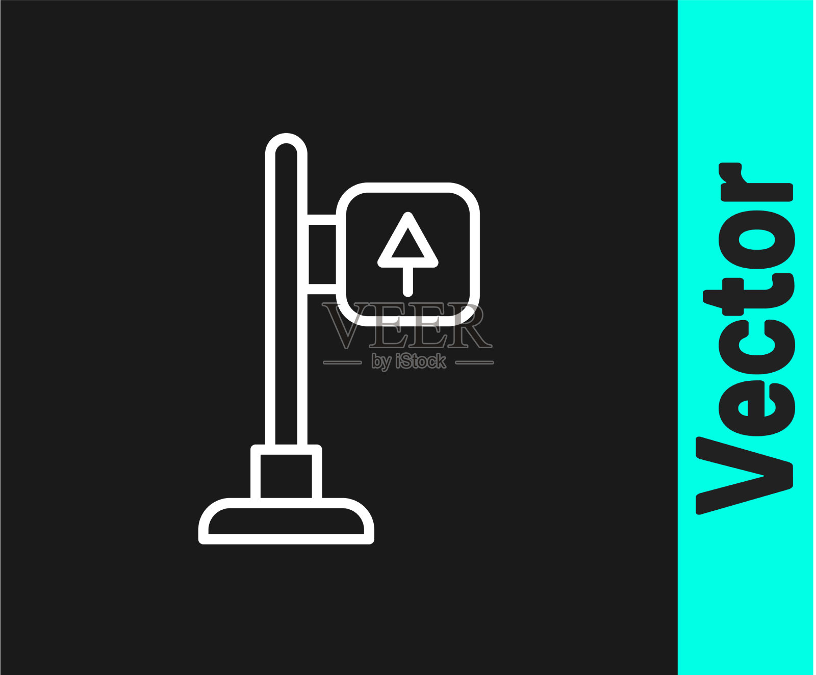 白线道路交通标志路标图标插画图片素材