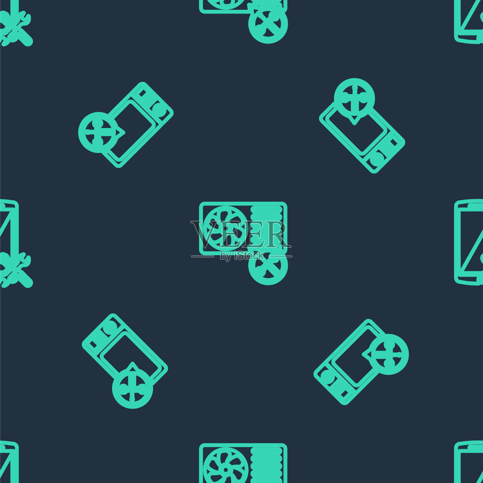 设置线路空调服务微波炉图标素材