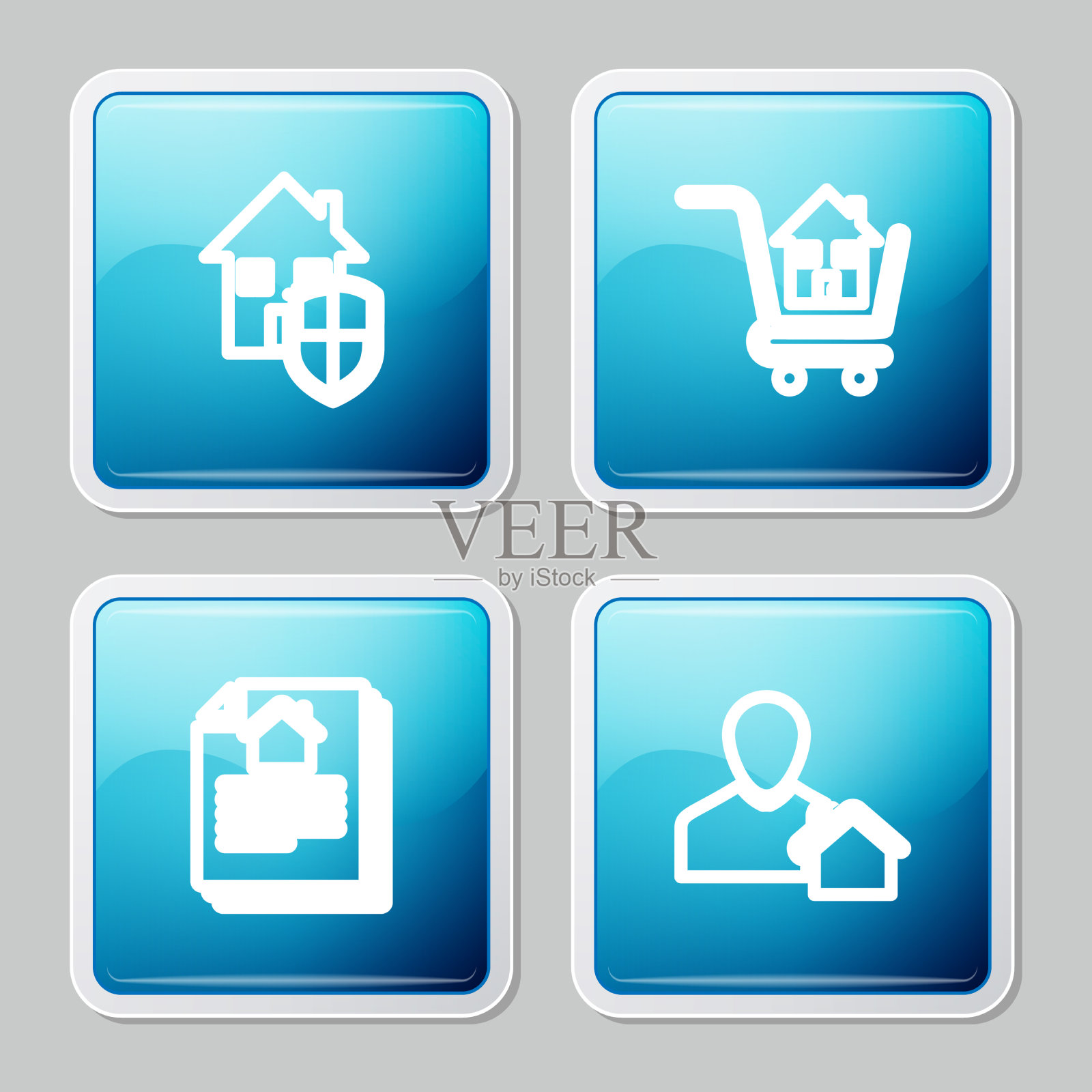 设线屋下保护购物车图标素材