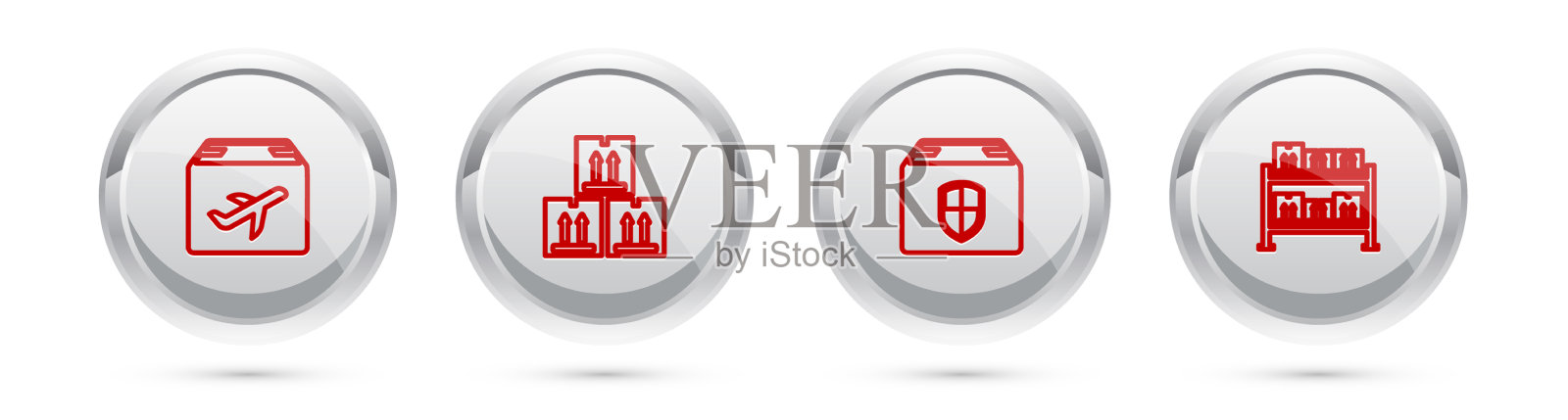 设线平面和纸板箱用纸板图标素材