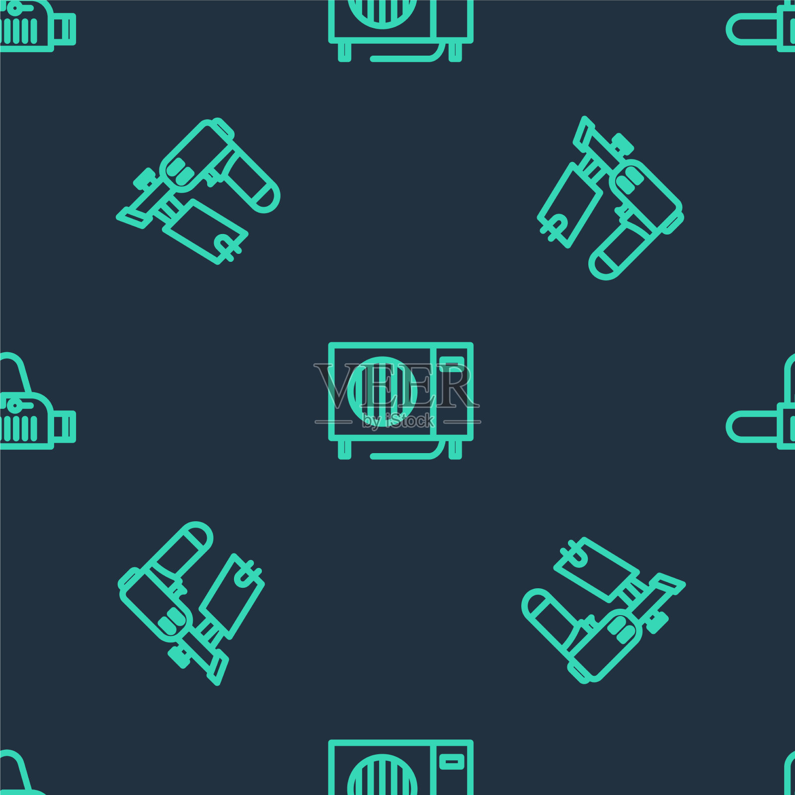 装上空调钉枪和链锯图标素材