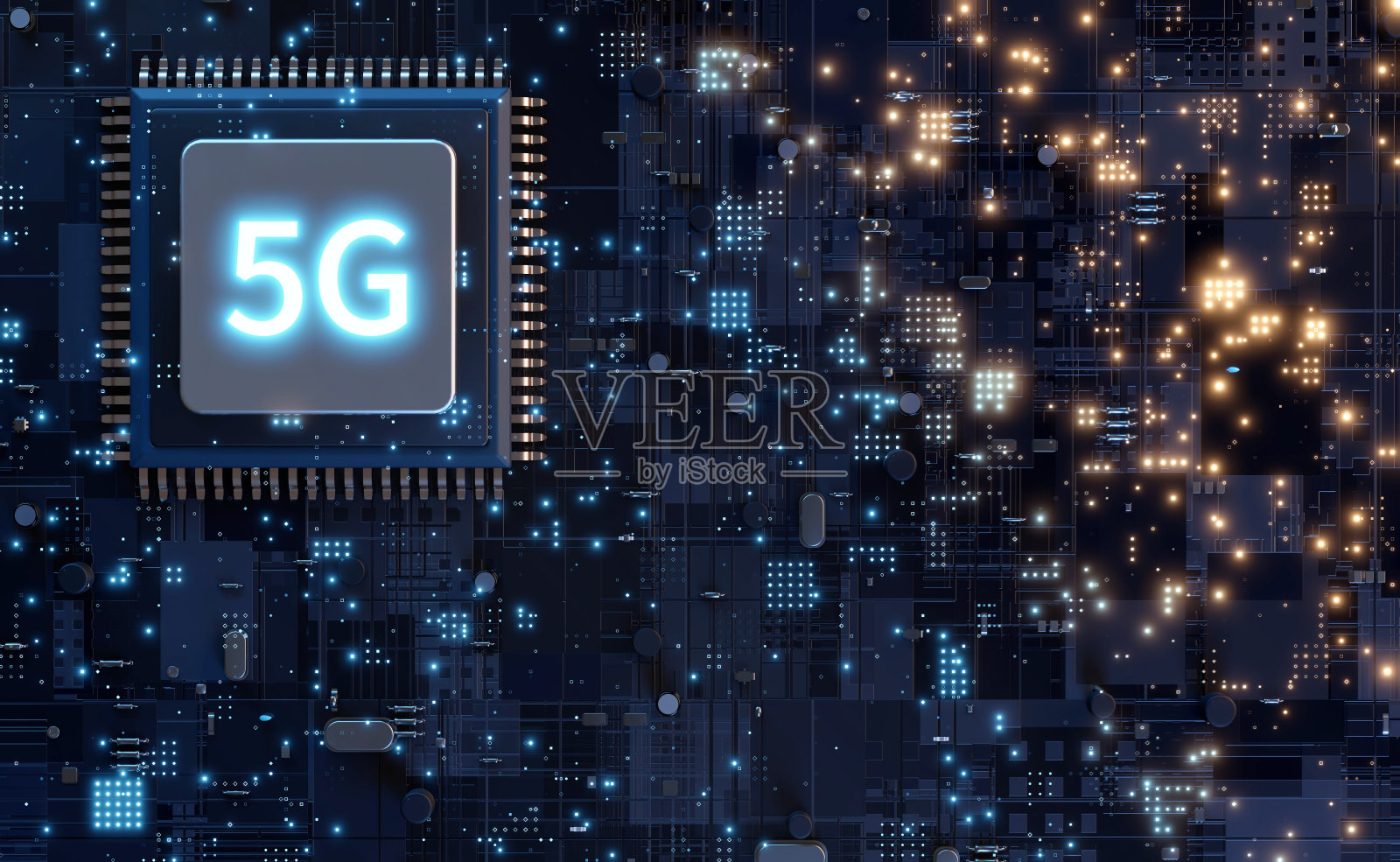 5G微芯片技术背景，未来全球5G移动网络互联网概念照片摄影图片