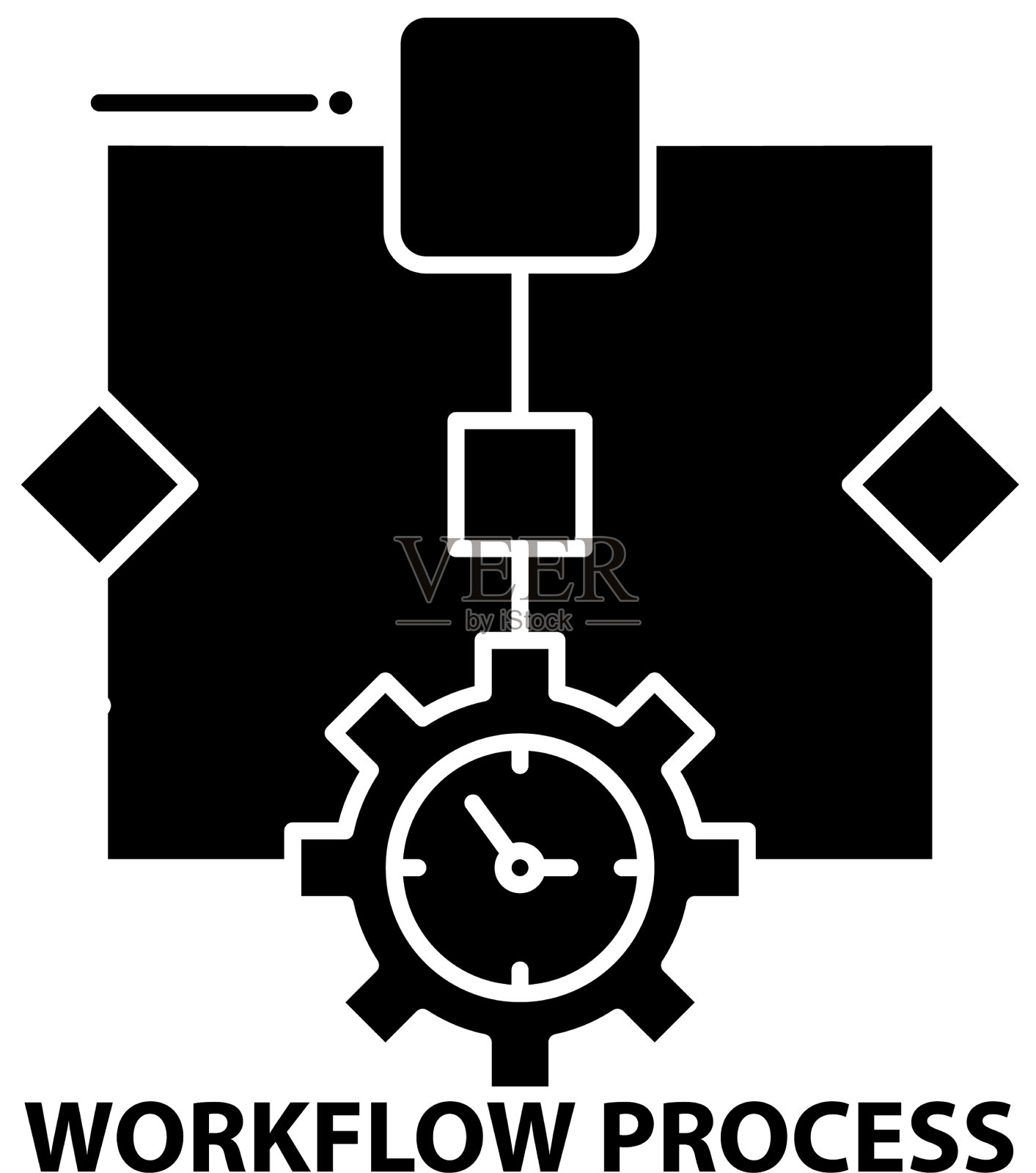 工作流流程符号图标黑色标志插画图片素材