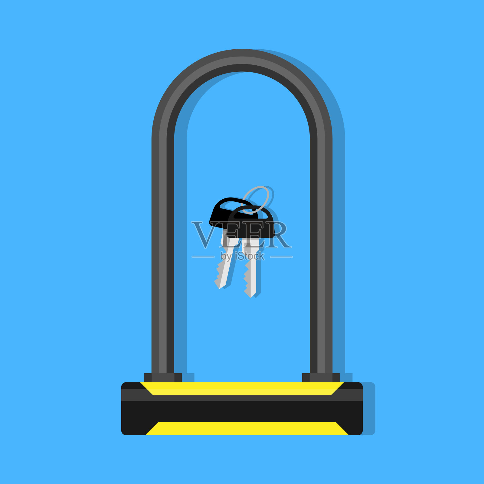 自行车锁U形插图插画图片素材