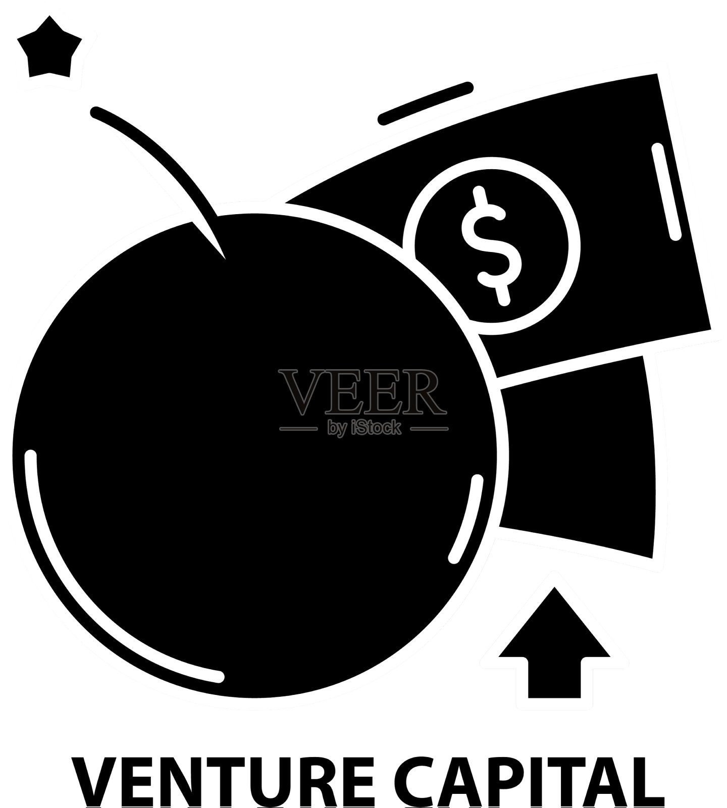 风投图标黑带标志插画图片素材