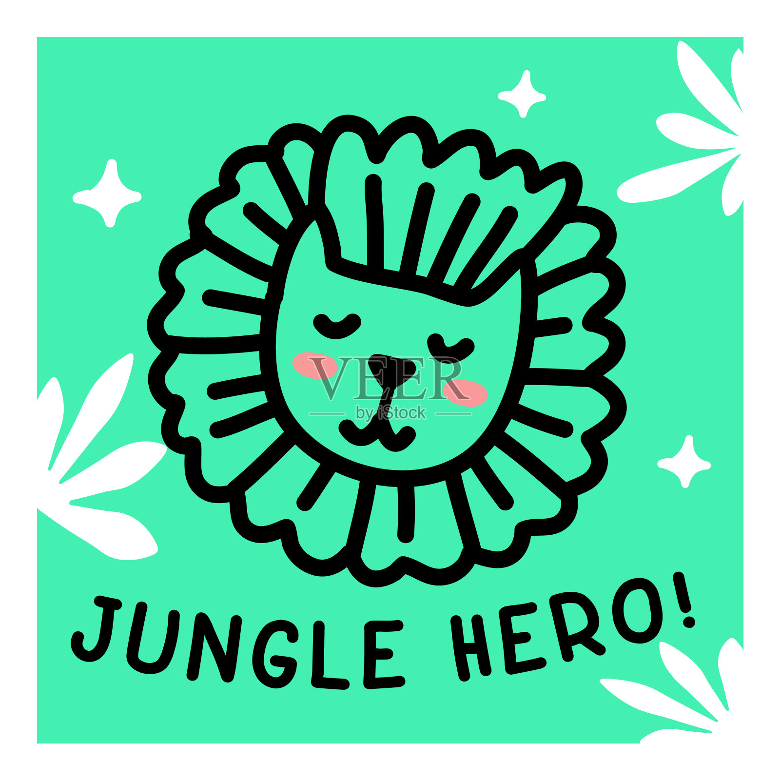 可爱的狮子头的矢量插图插画图片素材