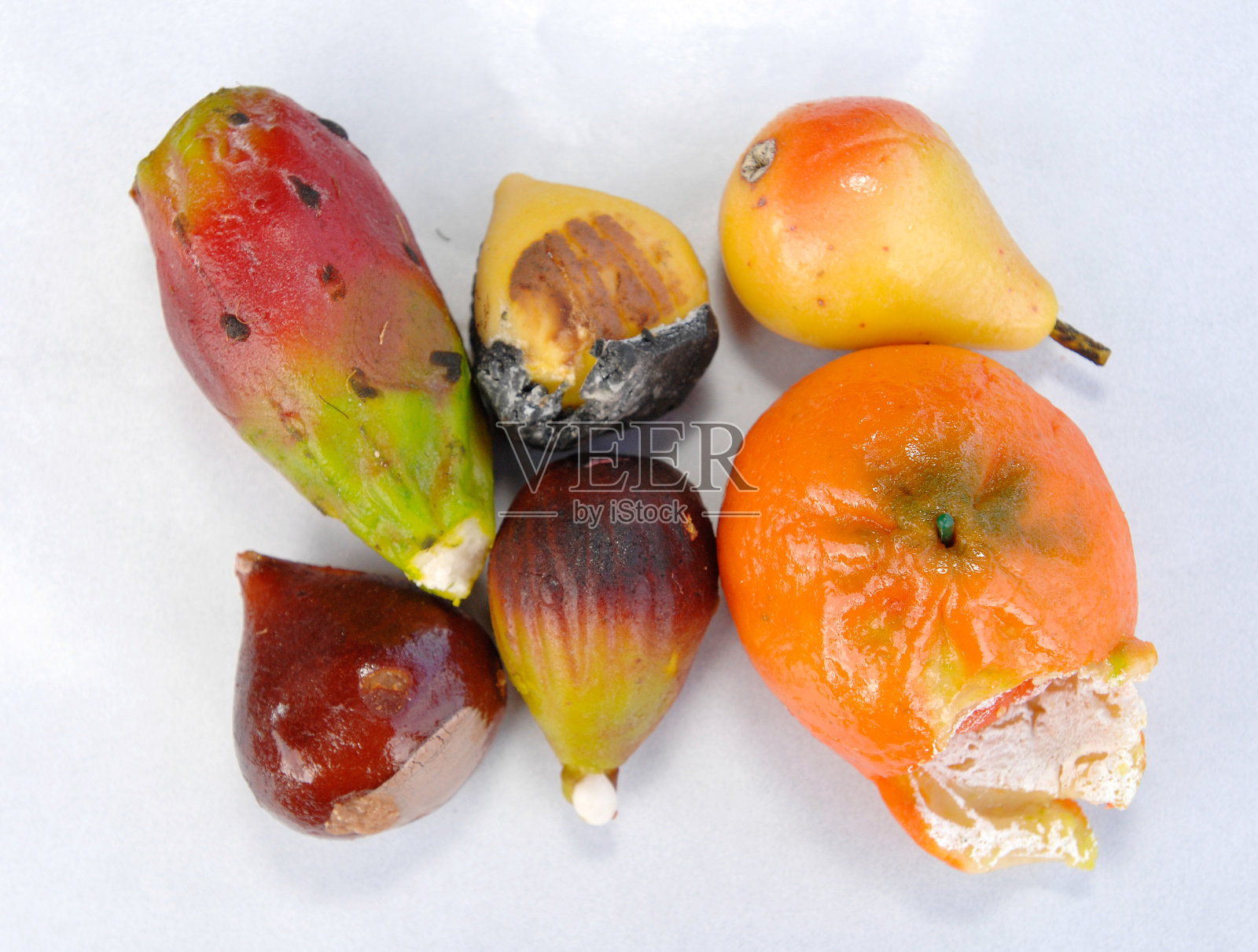 西西里的蜜饯水果被称为frutta martorana，是该地区的一种典型甜点，在该地区的许多商店都有出售照片摄影图片