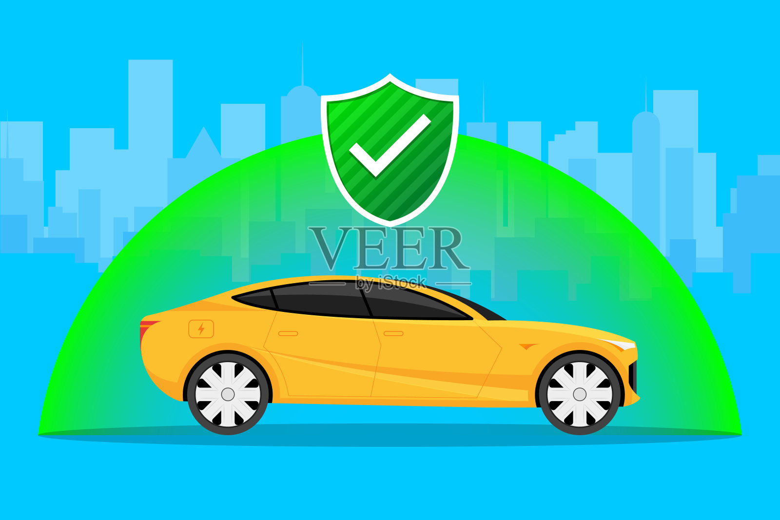 汽车保险保护汽车碰撞保险插图插画图片素材