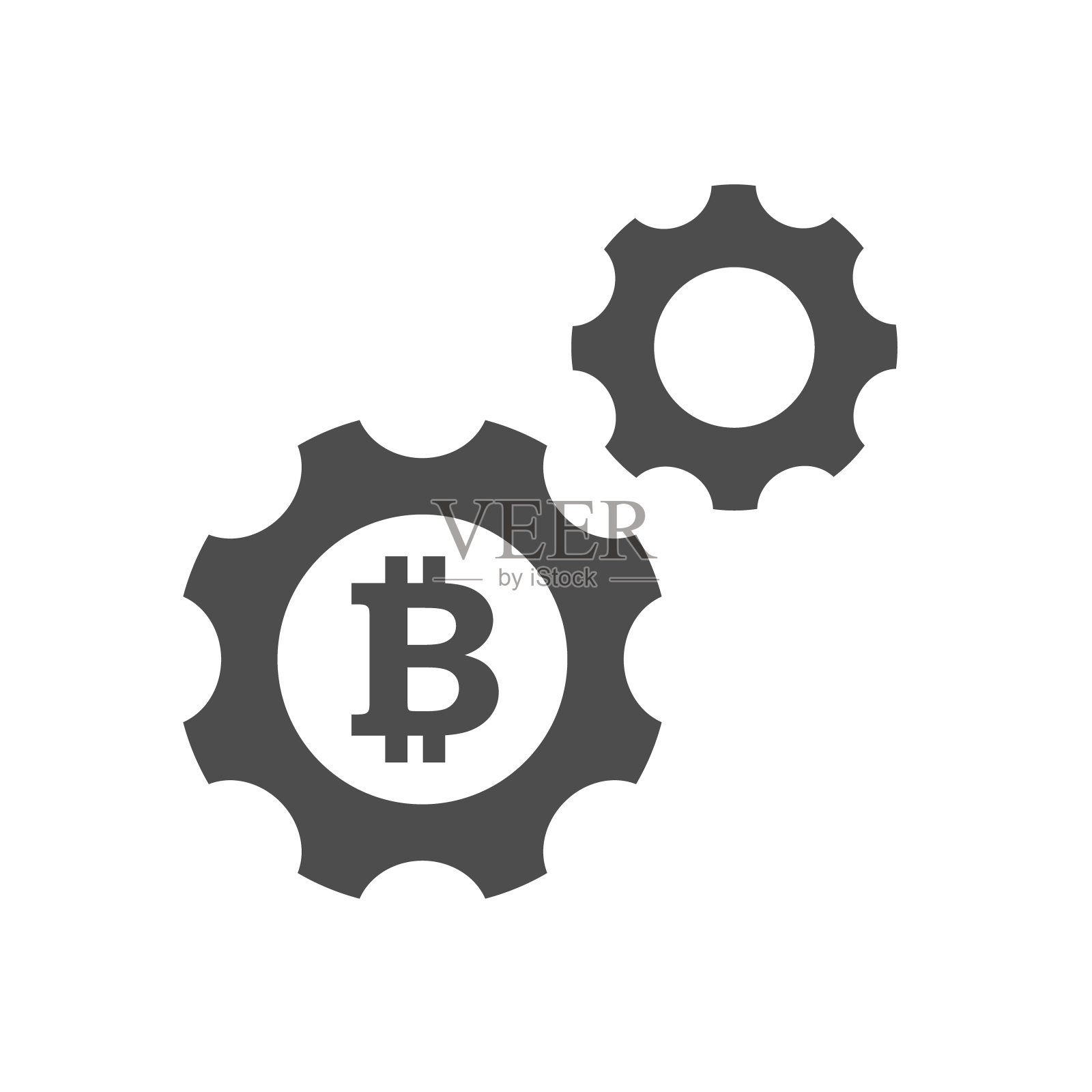 比特币数字货币轮廓矢量图标孤立在白色。比特币加密货币图标的web，移动应用程序，UI设计和打印插画图片素材