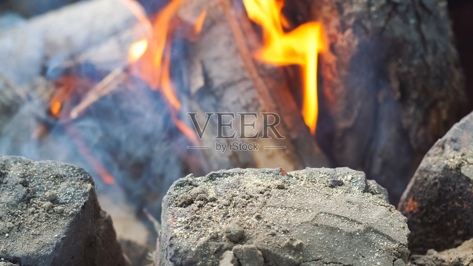 在户外点燃篝火。照片摄影图片