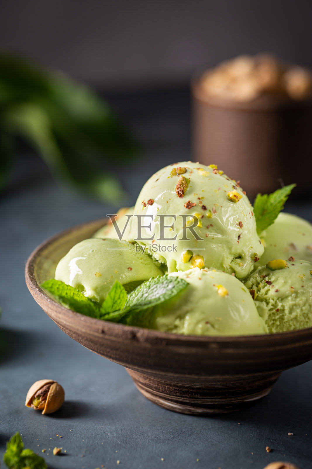 阿月浑子冰淇淋照片摄影图片