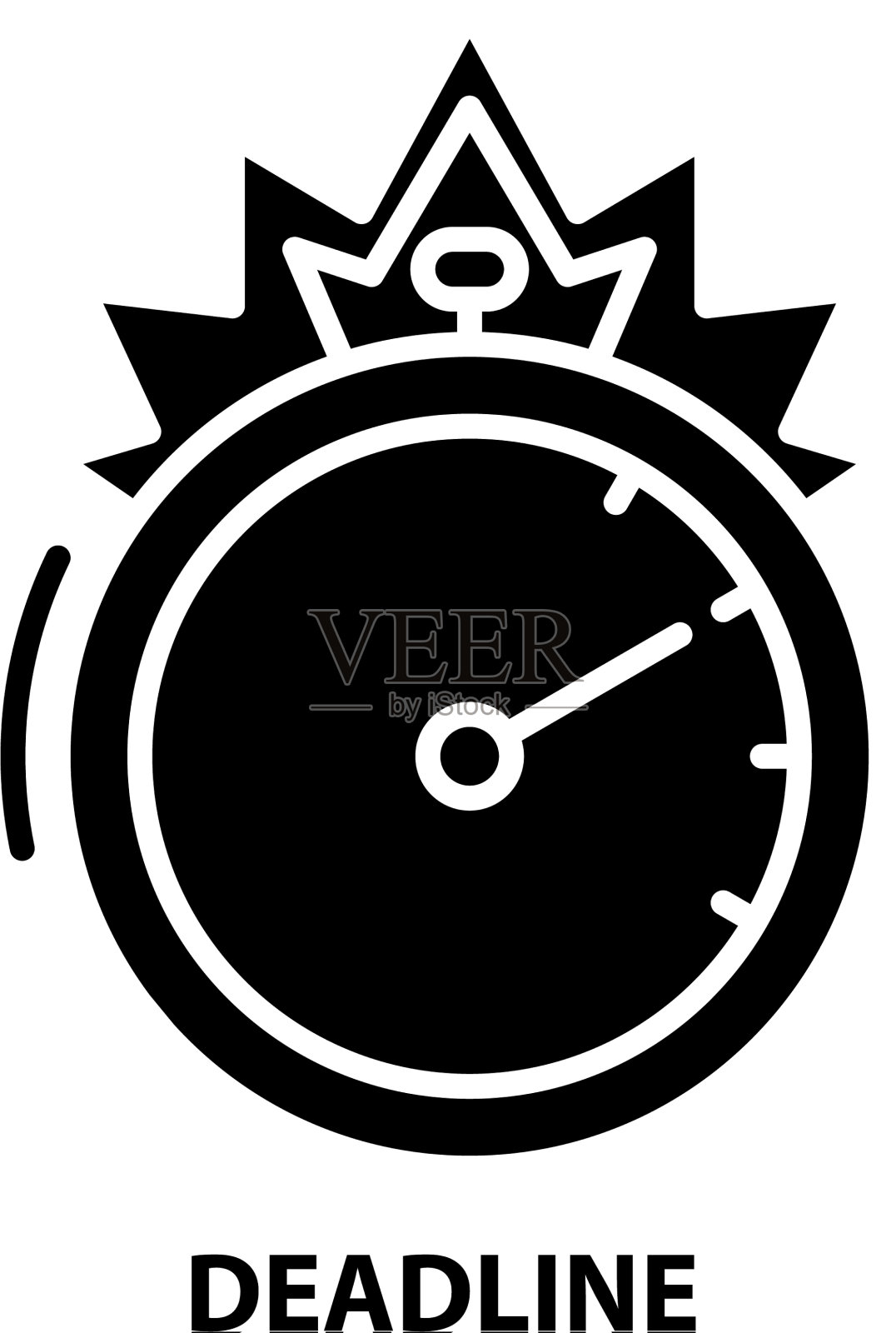 最后期限符号图标黑色标志与图标素材