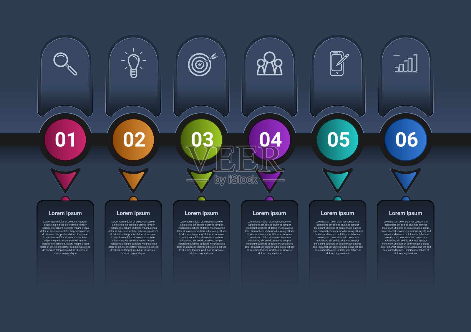 步骤业务流程信息图元素时间轴模板插画图片素材