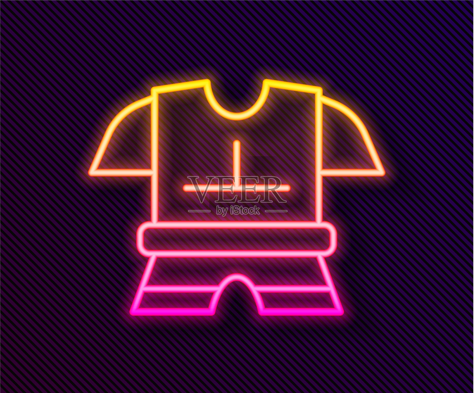 发光的霓虹线体甲图标隔离插画图片素材