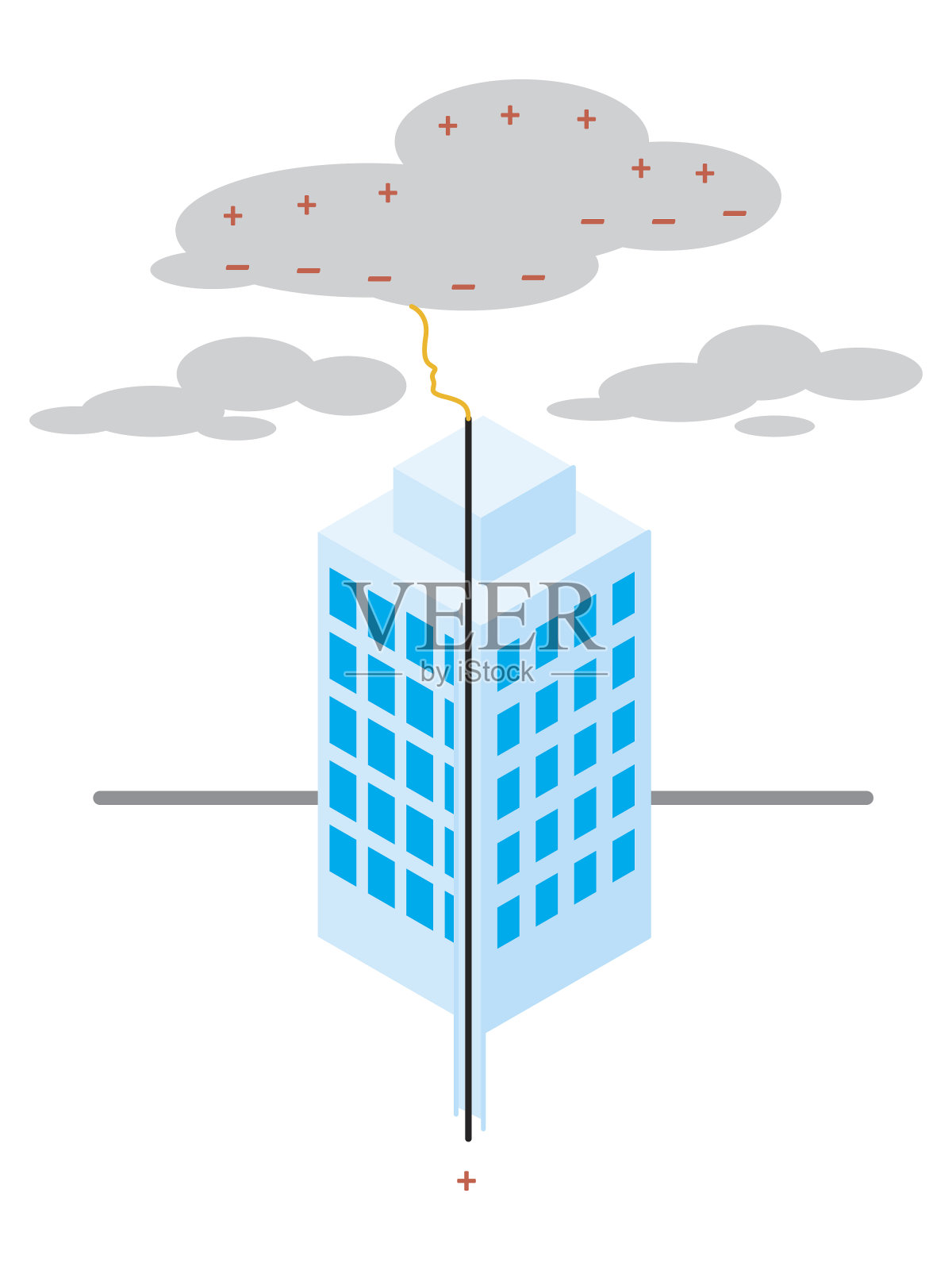 避雷针插画图片素材