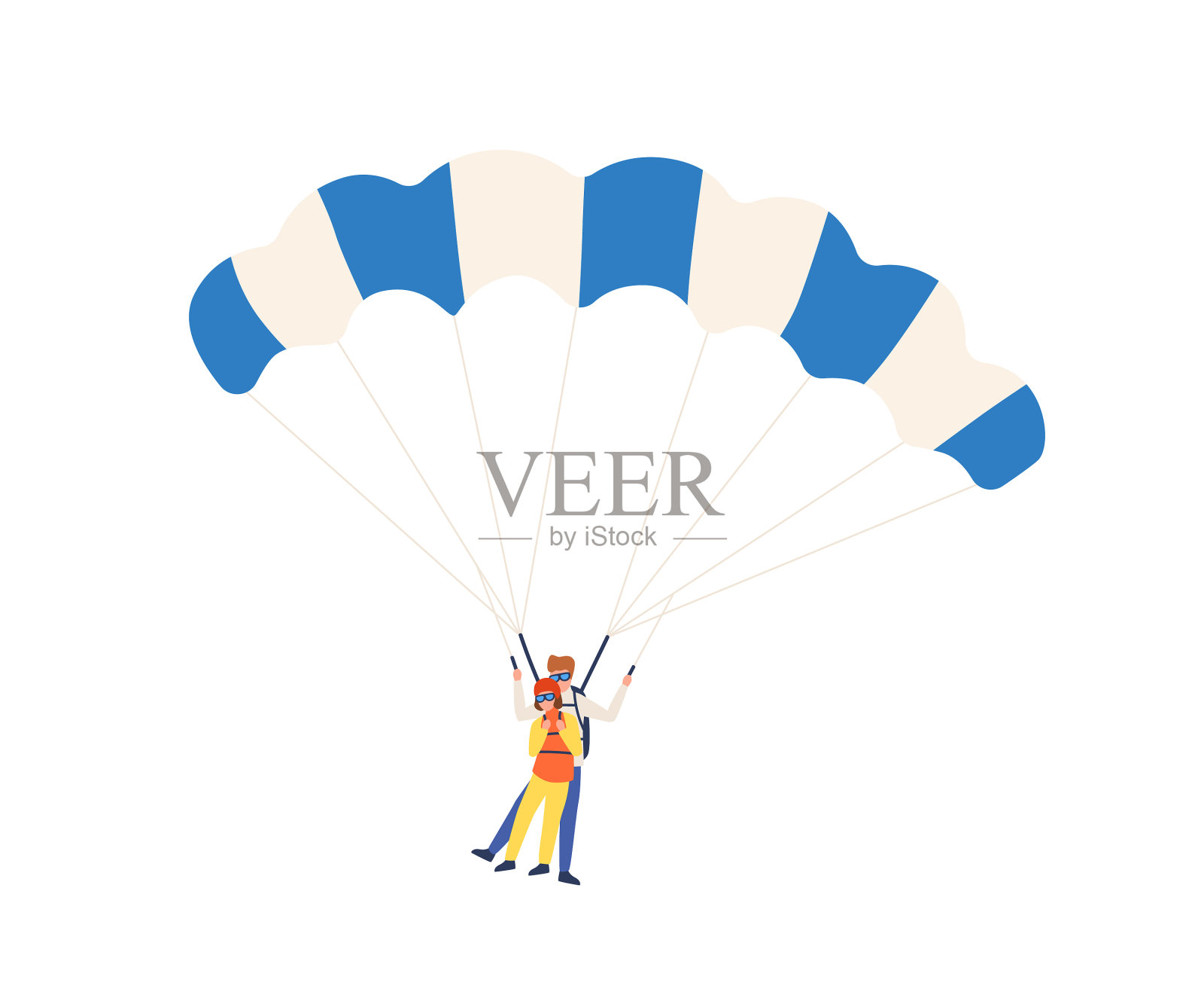 专业跳伞教练与设计元素图片