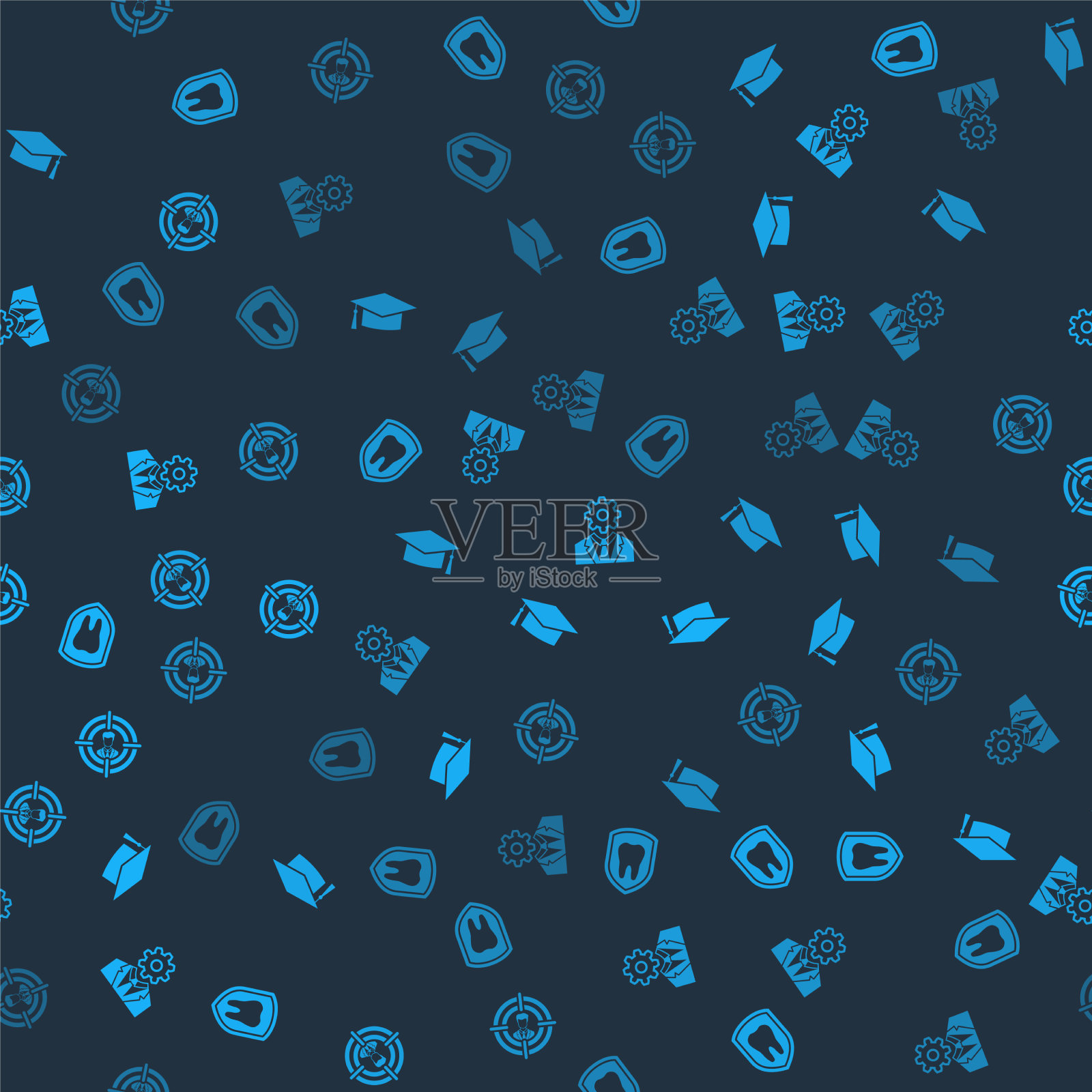 设置牙用防护毕业帽图标素材