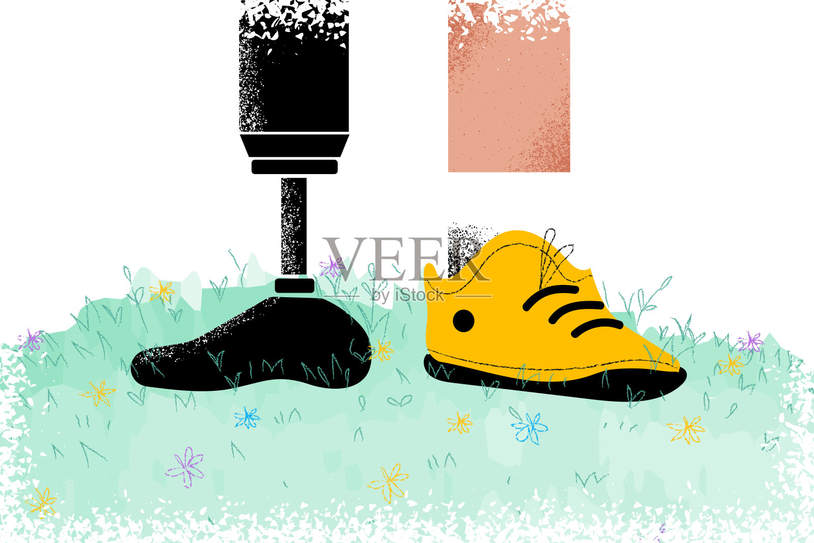 残疾人积极的生活理念插画图片素材