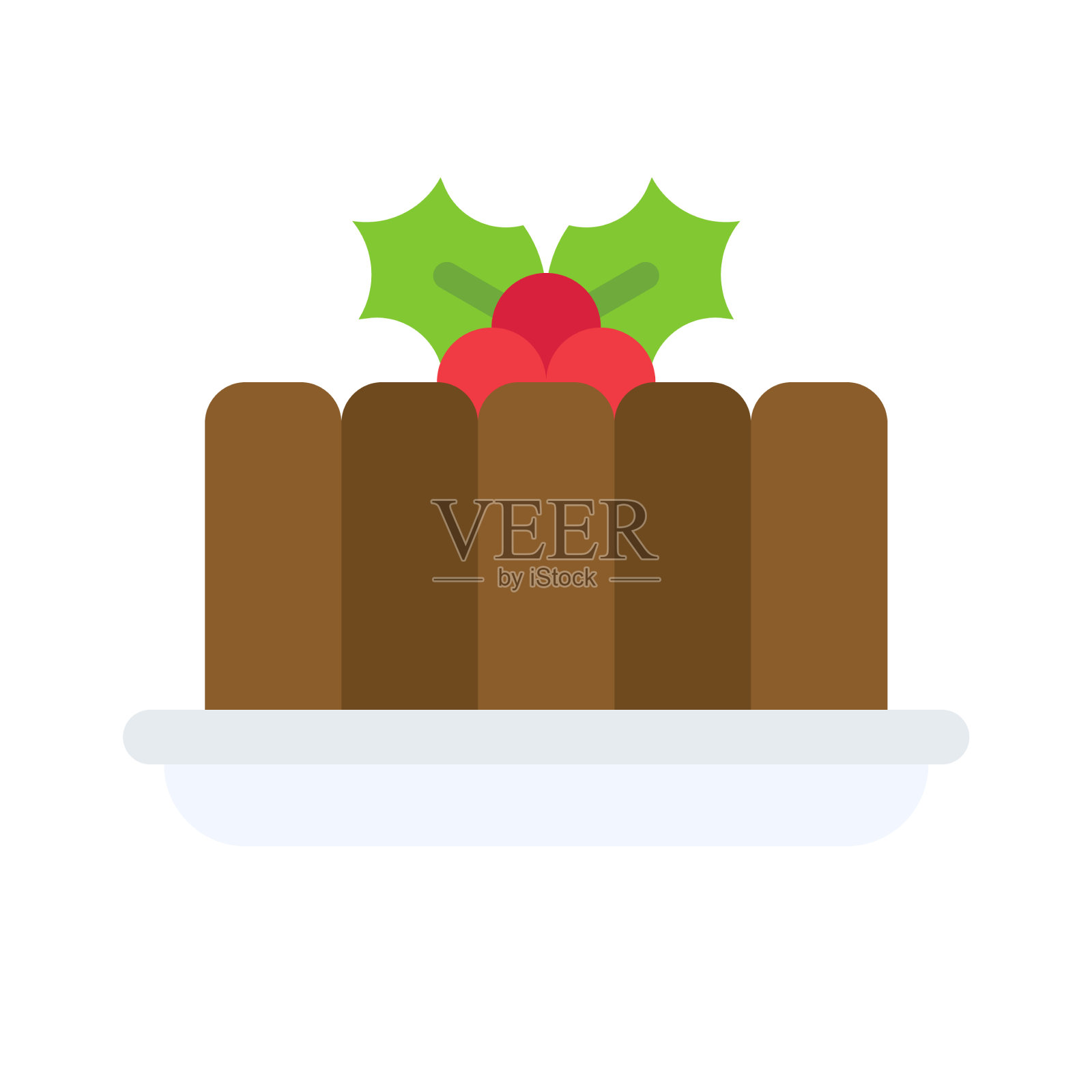 黑布丁是圣诞食品和饮料的象征设计元素图片