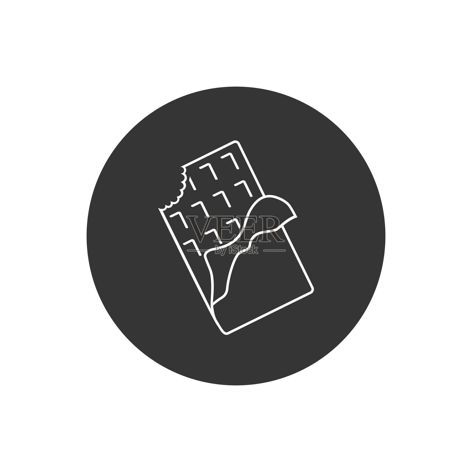 矢量巧克力在平面风格线白色图标图标素材