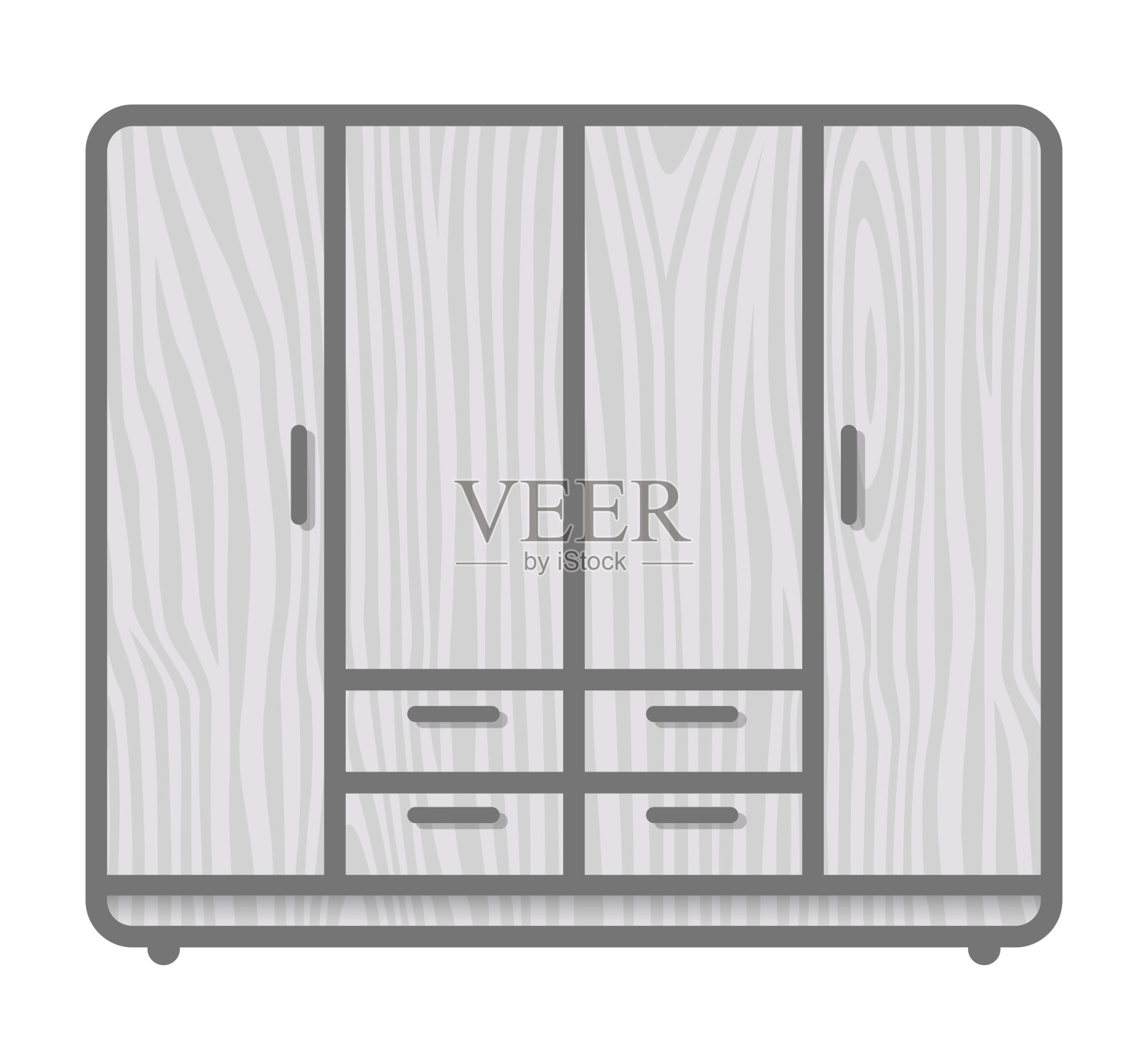 衣柜平面图标孤立设计插画图片素材