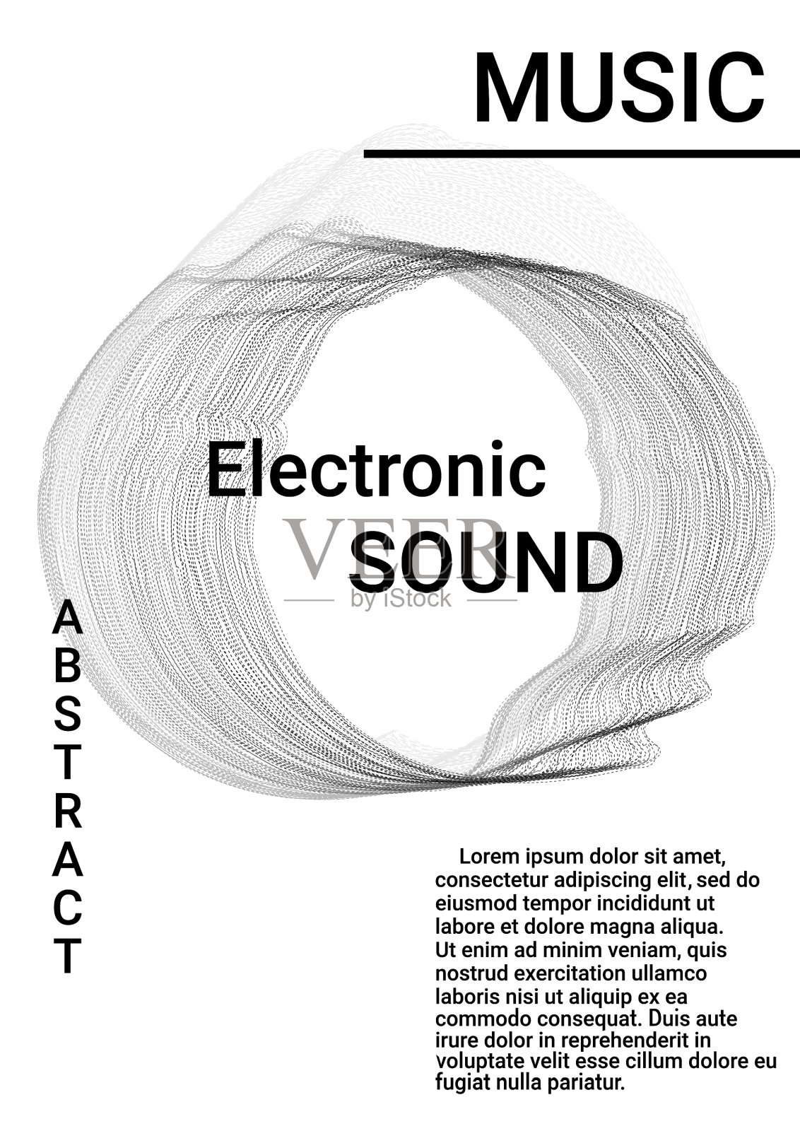 声音传单创造时髦的抽象封面设计模板素材