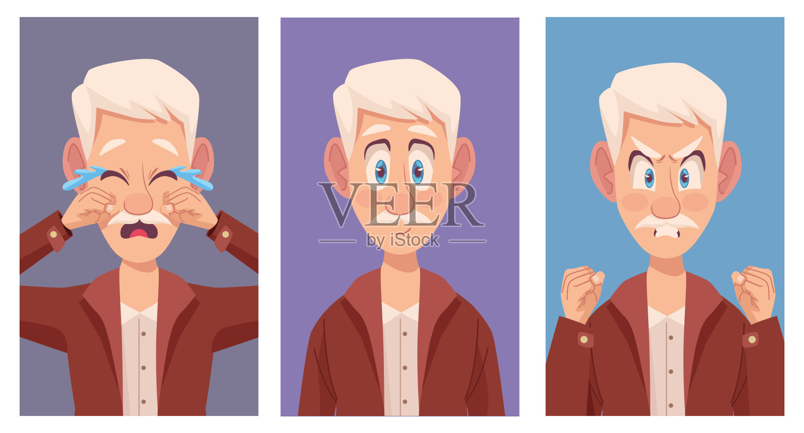 三个老年痴呆症患者设计元素图片