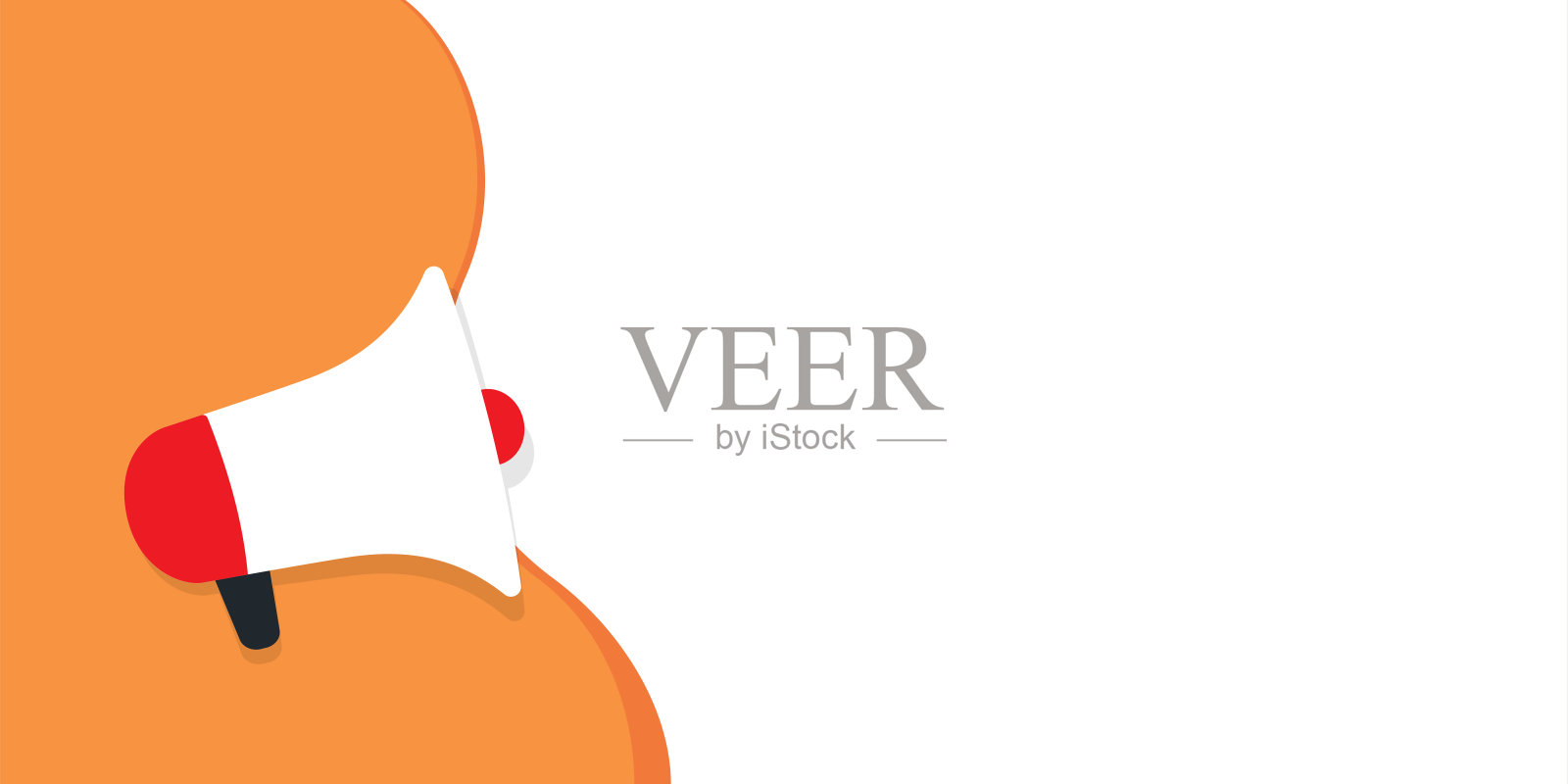 扩音器与语音气泡插图插画图片素材