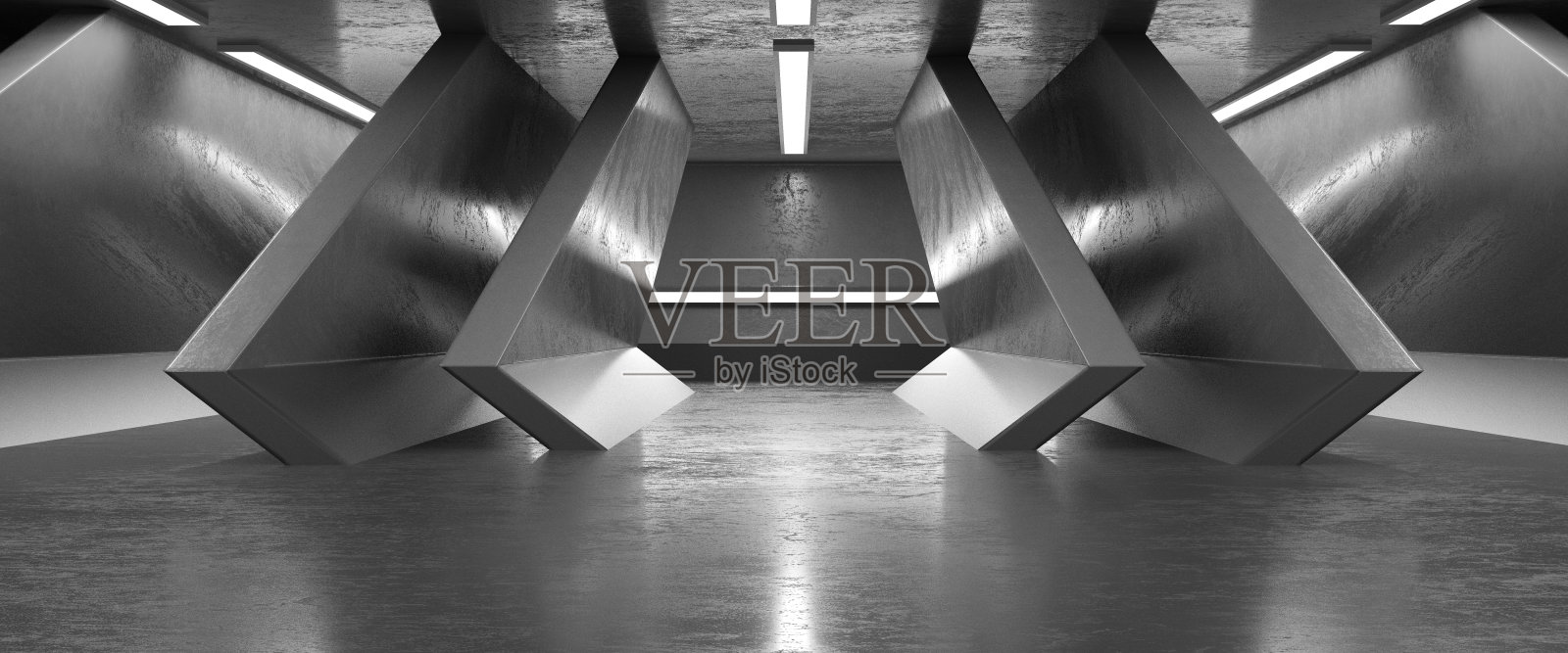 有柱子的大暗室照片摄影图片