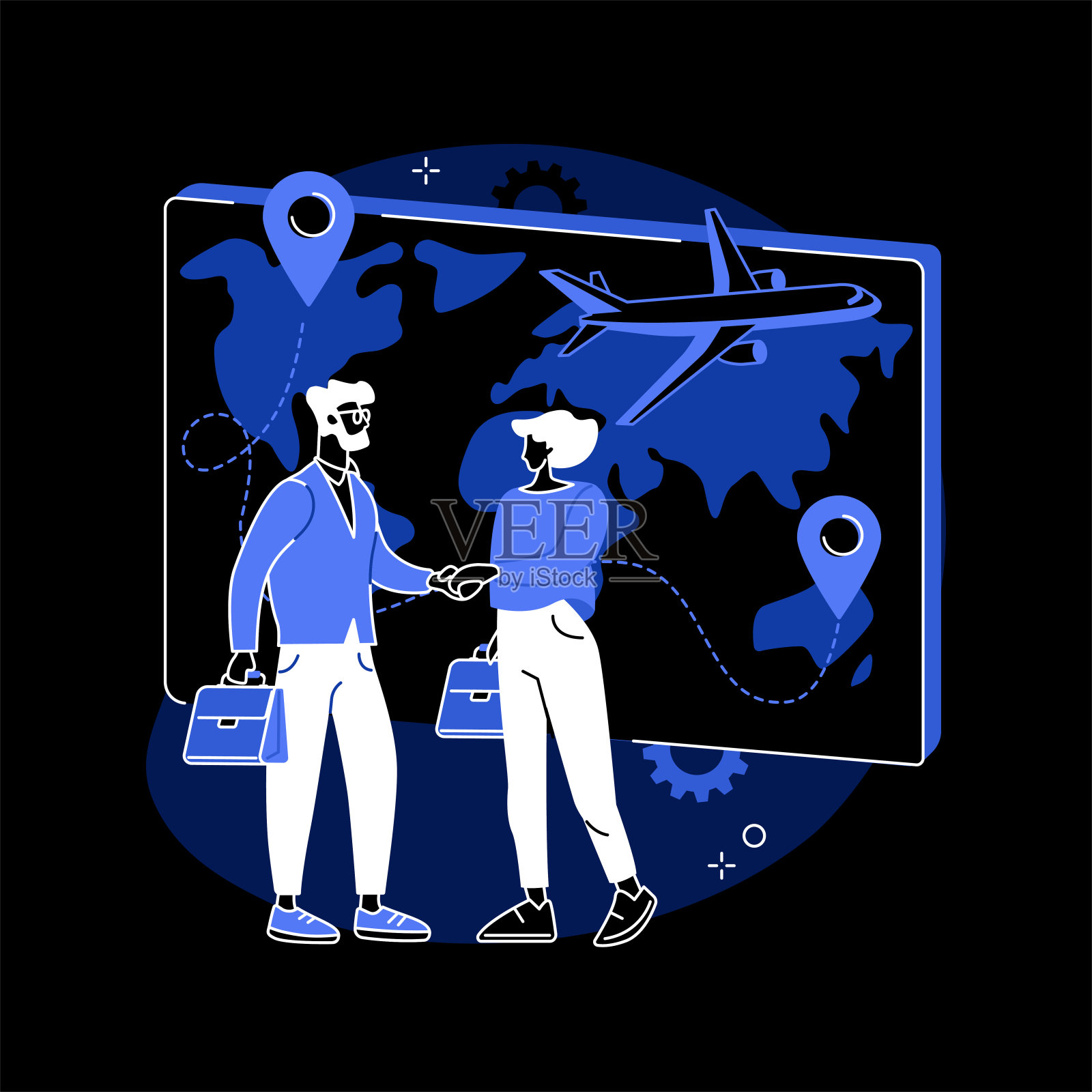 外籍人士工作抽象概念矢量插图。插画图片素材