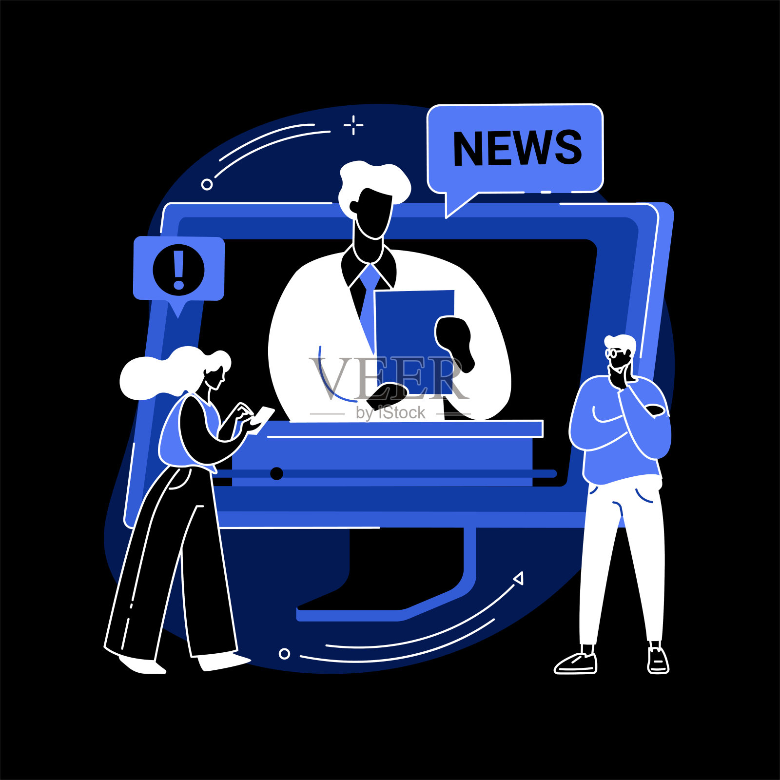 网上热点信息抽象概念矢量插图。插画图片素材