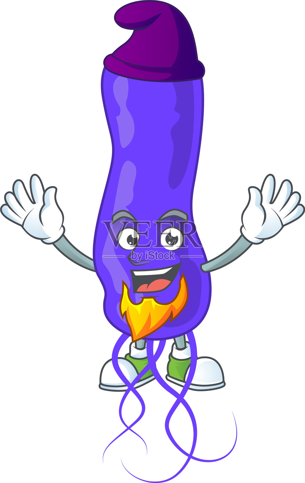 一个迷人的童话般的蓝色螺旋体精灵卡通设计元素图片