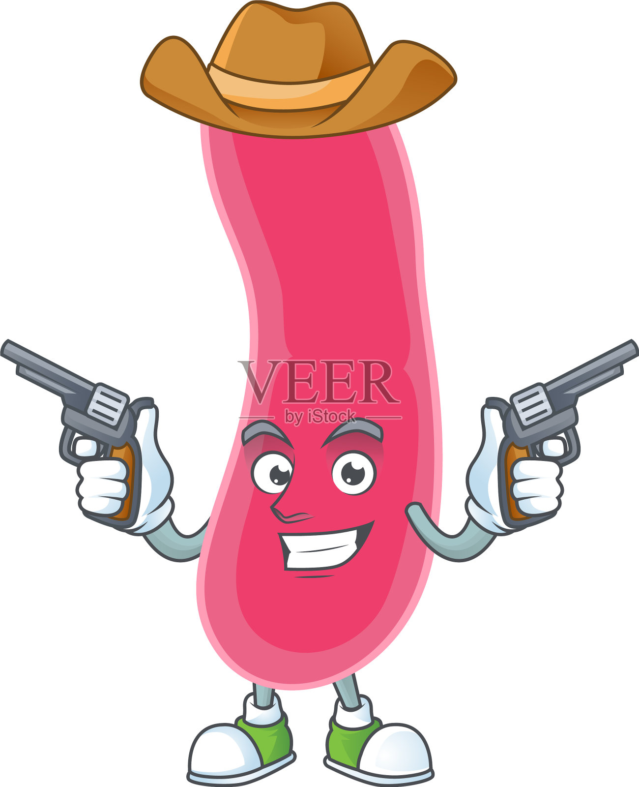 一个拿着枪的雄性牛仔梭菌设计元素图片