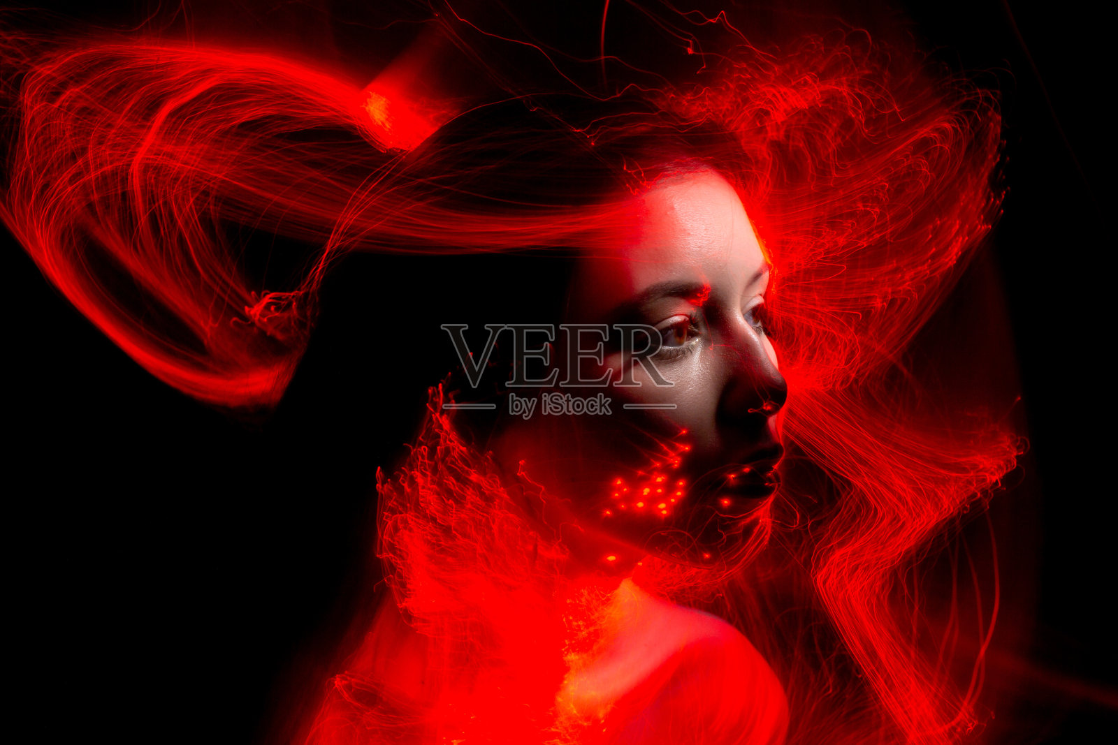 光画人像，长曝光照片摄影图片