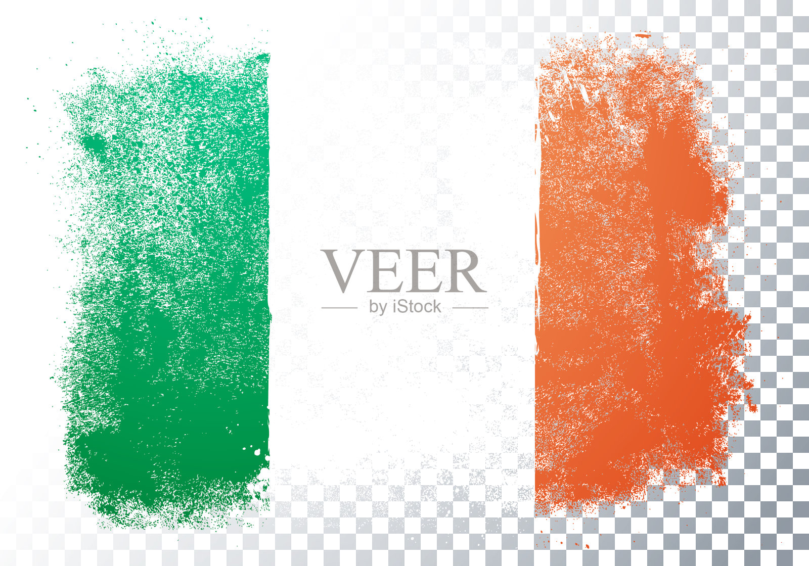 矢量插图Grunge和爱尔兰的痛苦旗帜插画图片素材