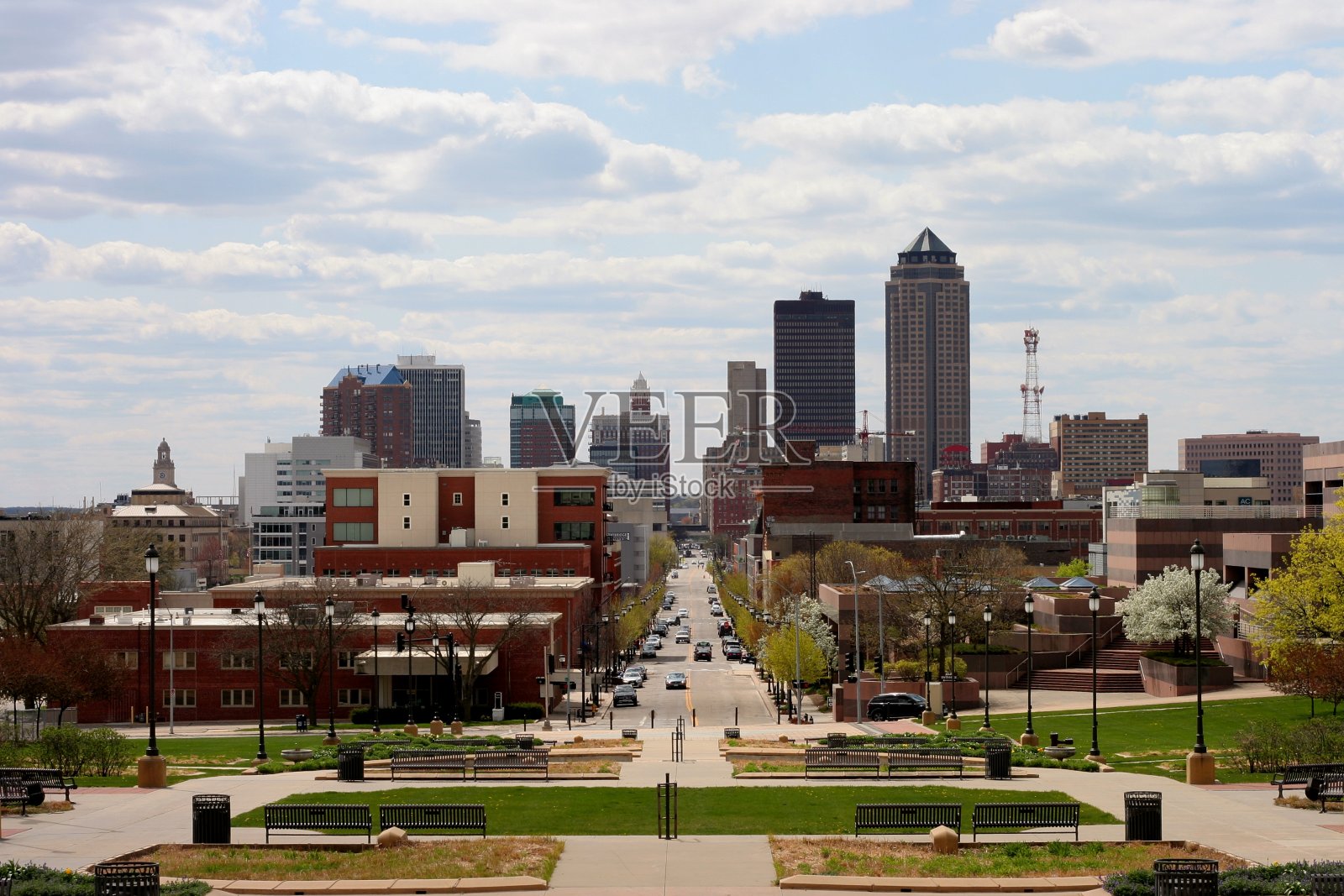 从国会大厦到得梅因市中心照片摄影图片